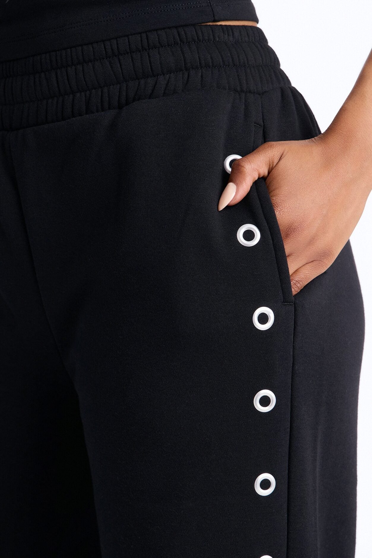 Von Dutch Rocker Wide Leg Grommet Pant - Black image 3