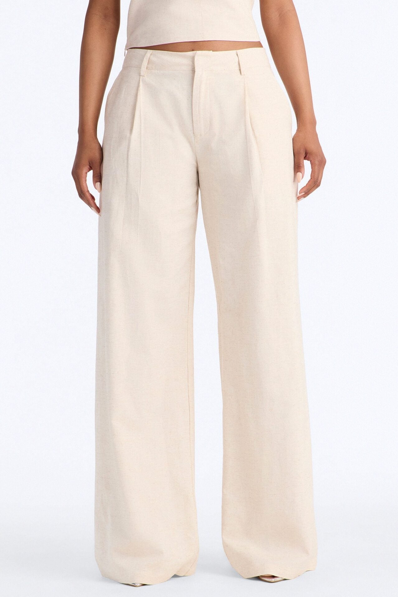 Ocean Breeze Linen Low Rise Pant 33″ - Stone image 2