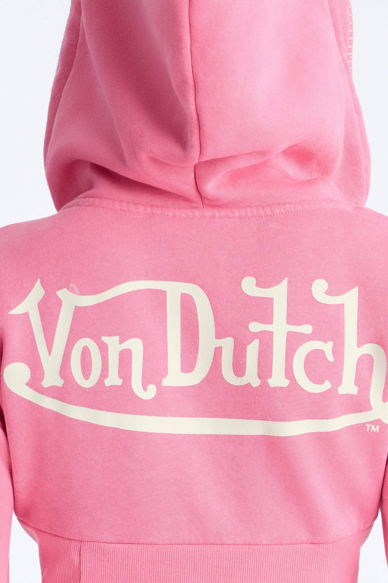 Von Dutch Washed Faded Love Zip Up Sweatshirt - Pink image 5