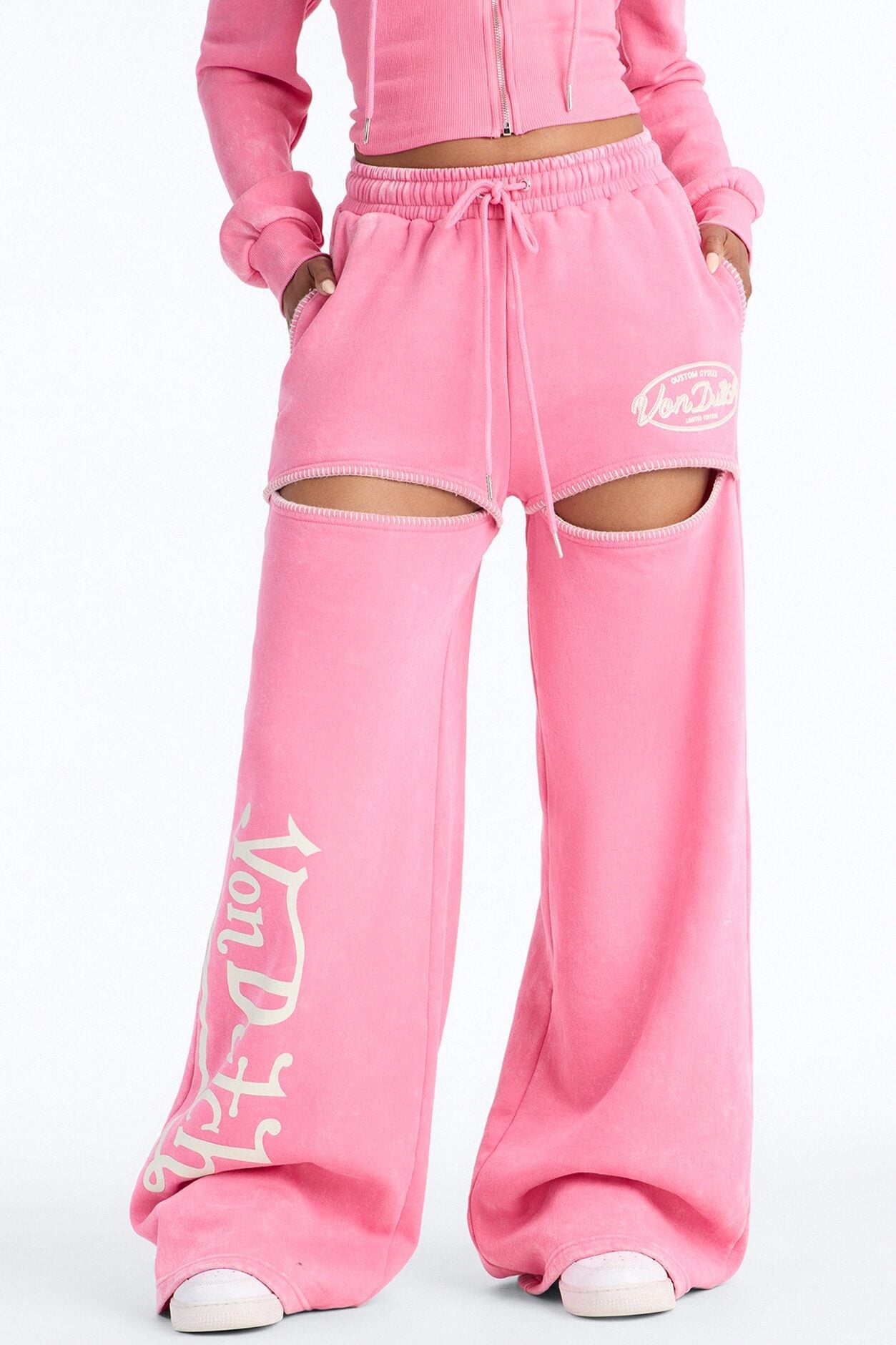 Von Dutch Washed Faded Love Pants - Pink image 2