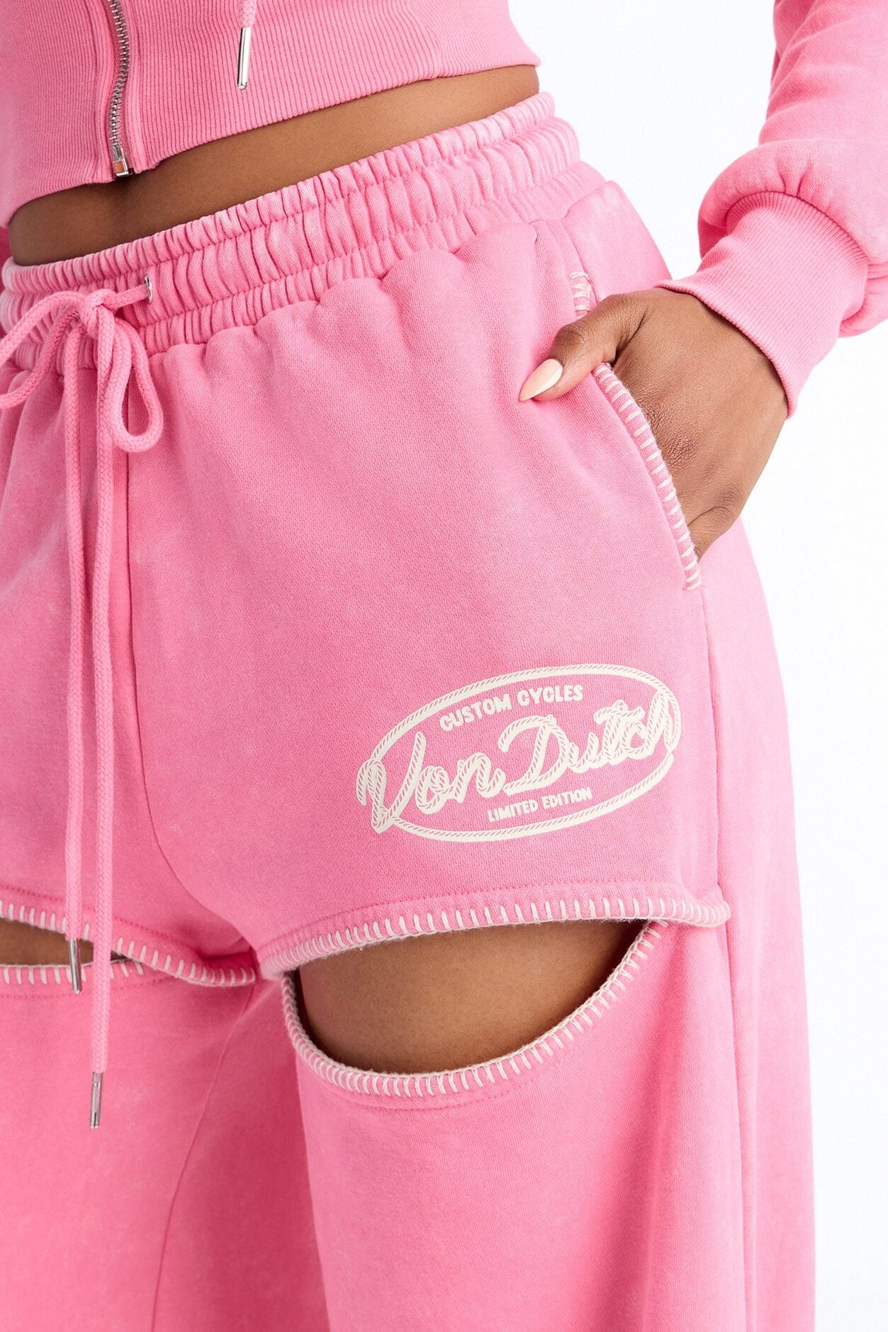 Von Dutch Washed Faded Love Pants - Pink image 3