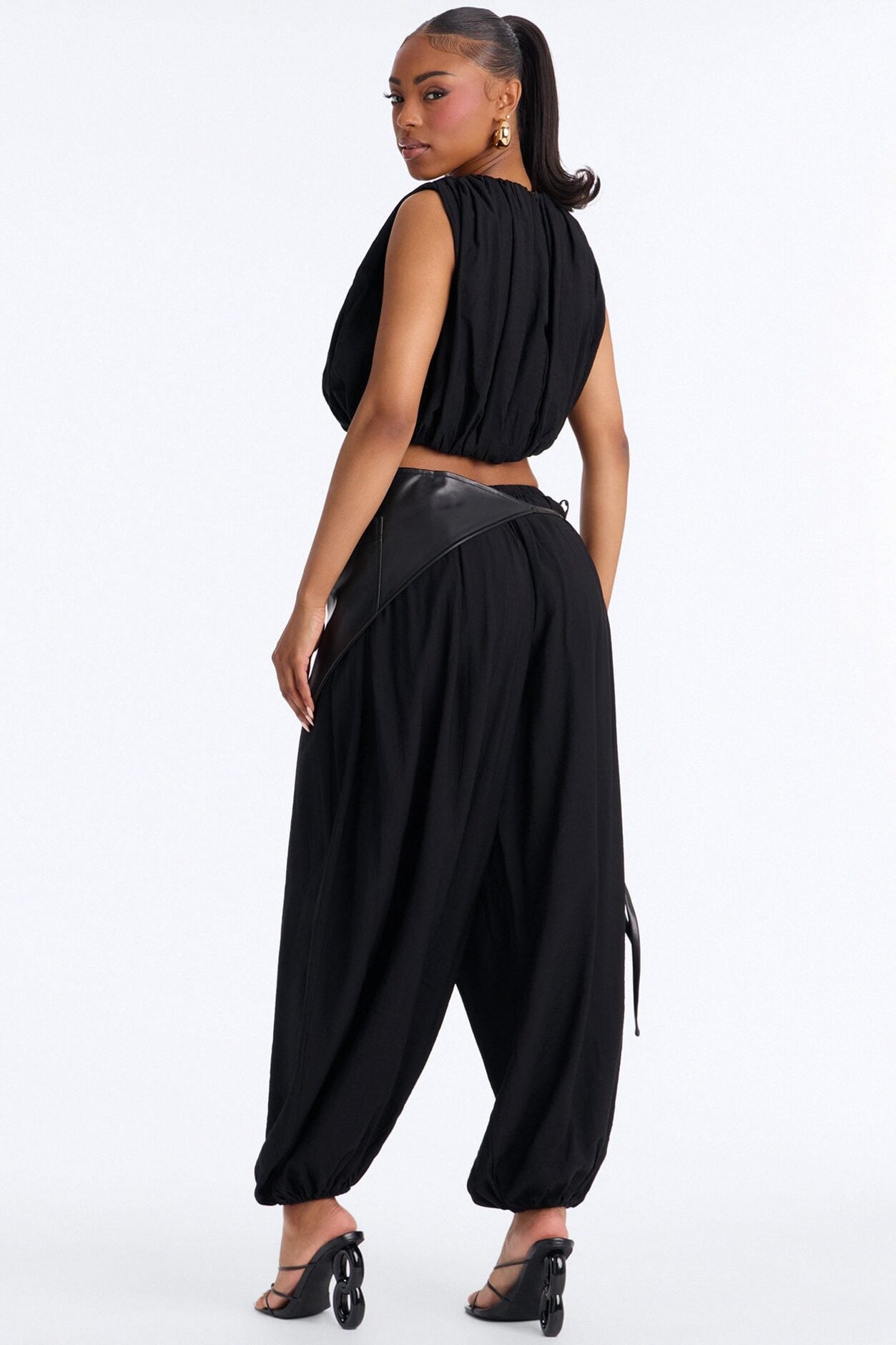 Kristina 3 Piece Balloon Pant Set - Black image 4