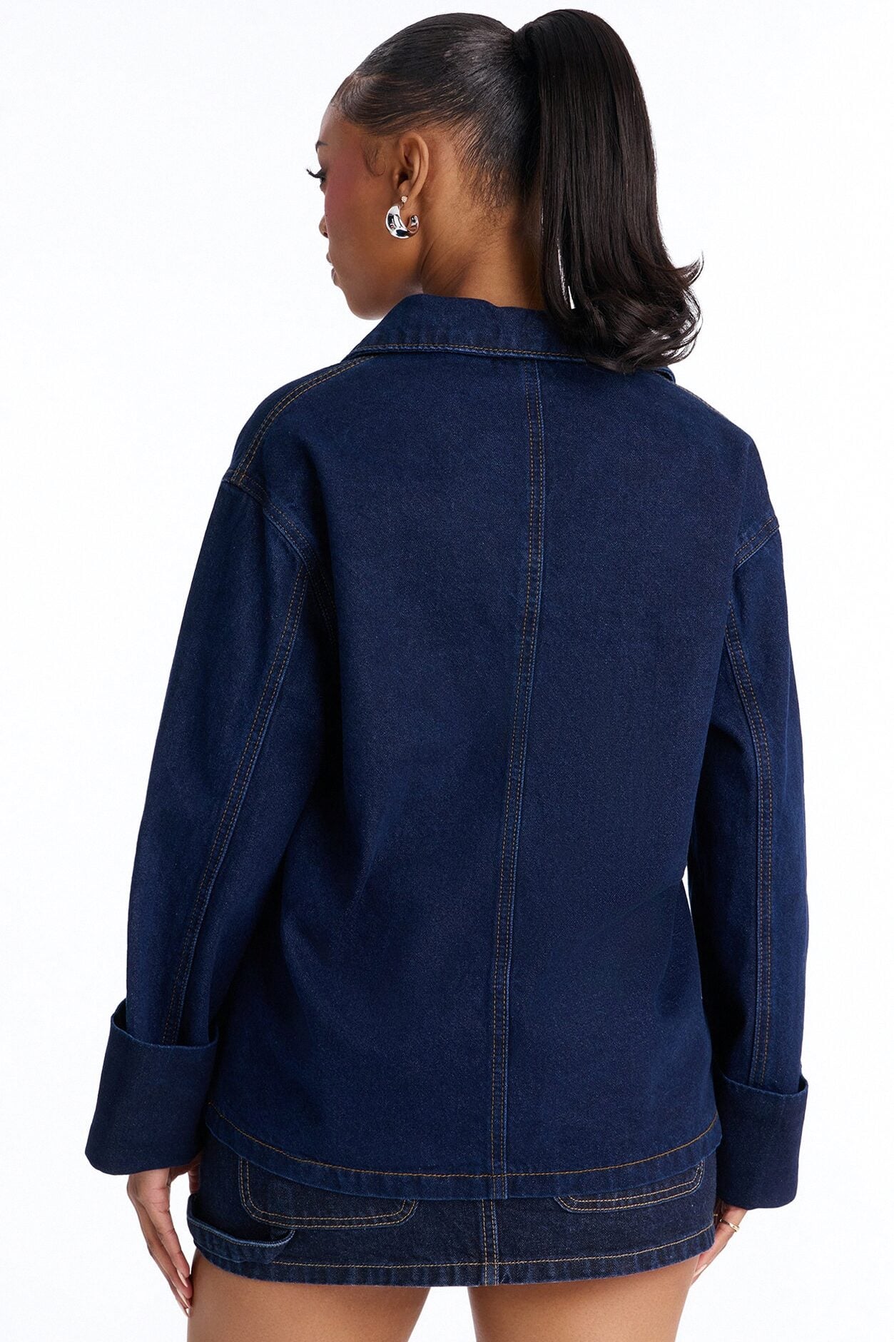 Misty Oversized Denim Top - Dark Wash image 4