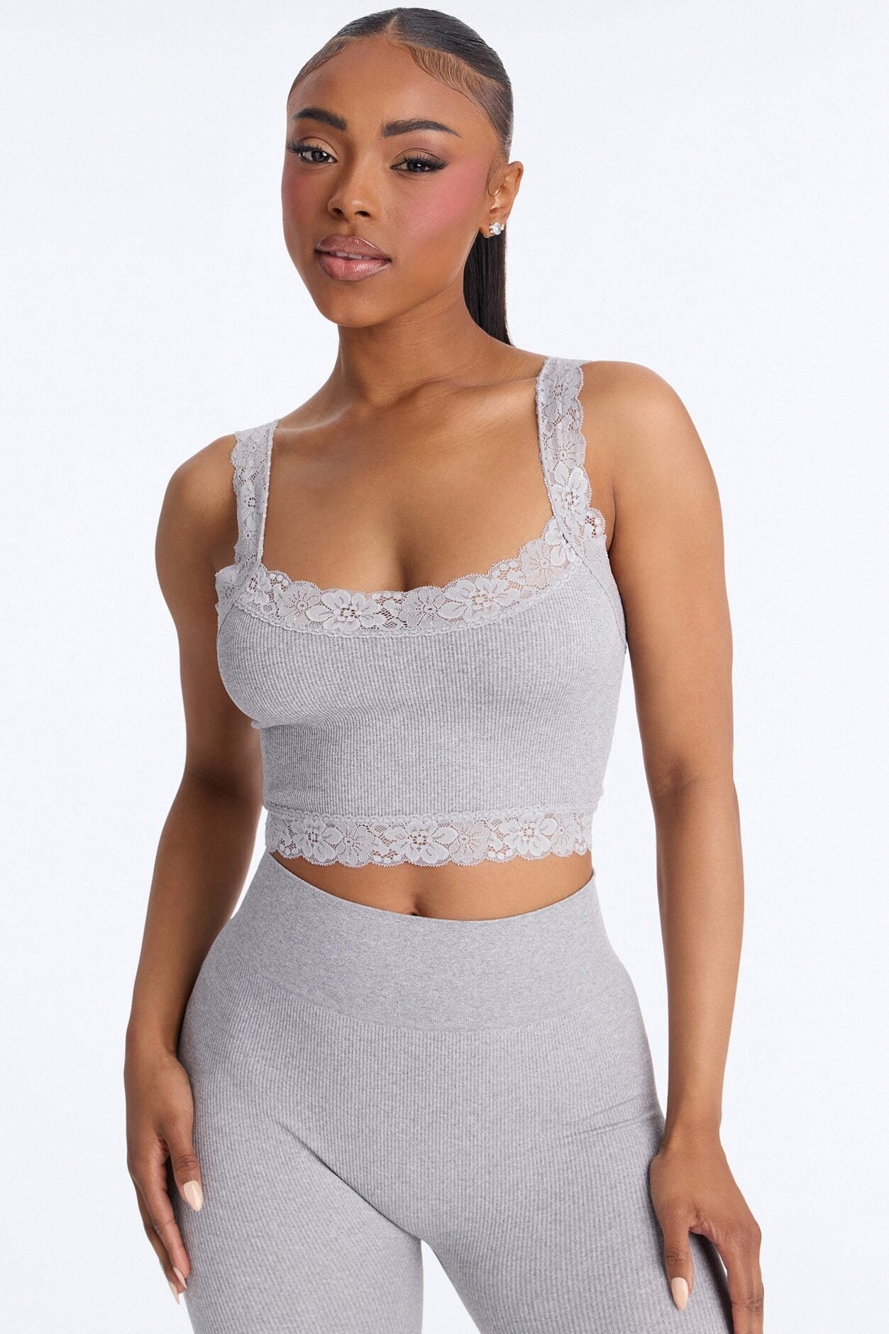 Sculpted Power Seamless Legging Set - Light Grey image 2