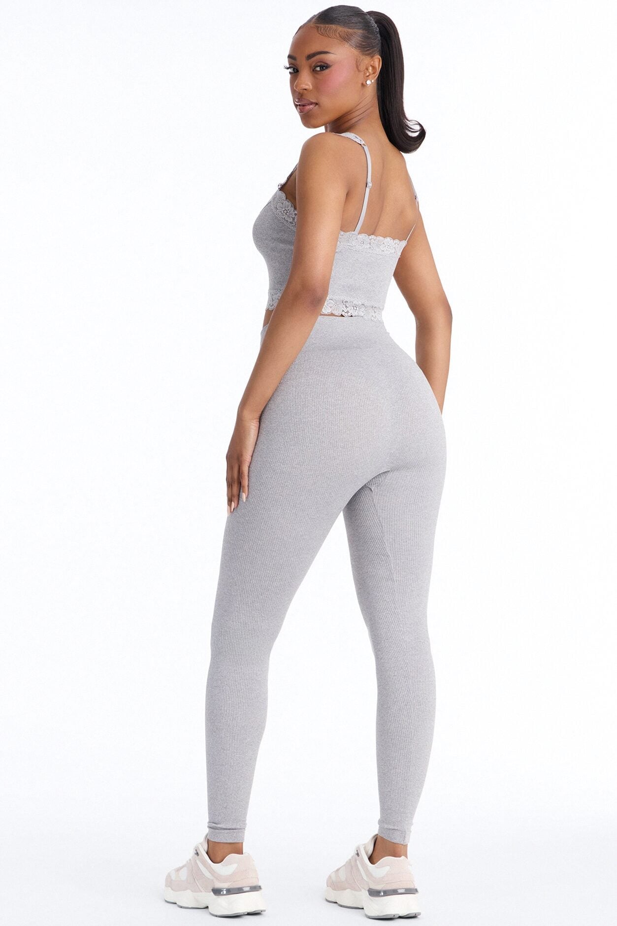 Sculpted Power Seamless Legging Set - Light Grey image 4