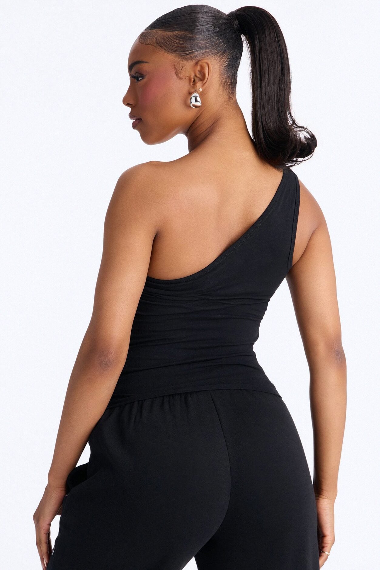 Von Dutch Rocker One Shoulder Tank Top - Black image 4