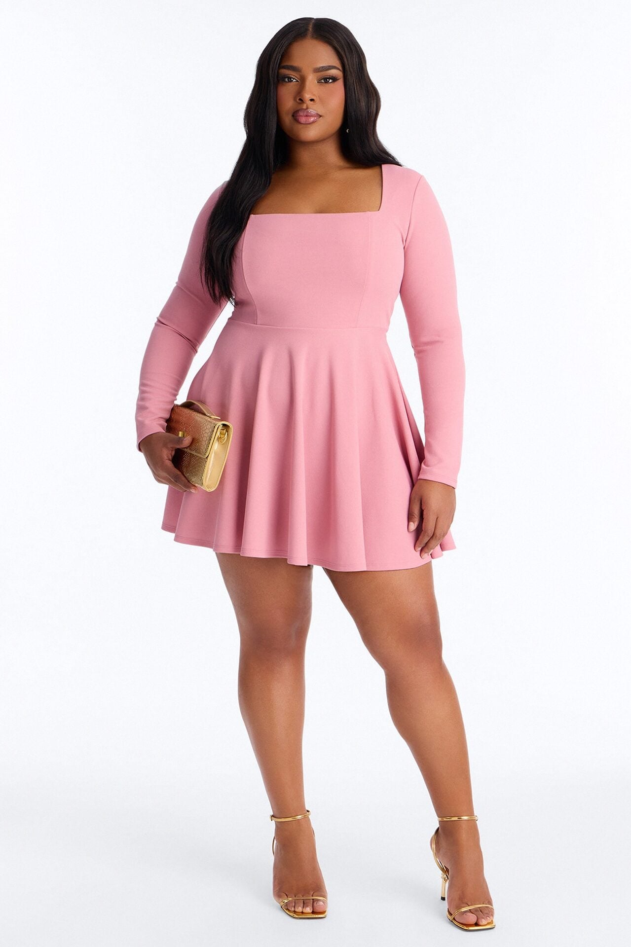Alena Long Sleeve Mini Dress - Mauve image 6