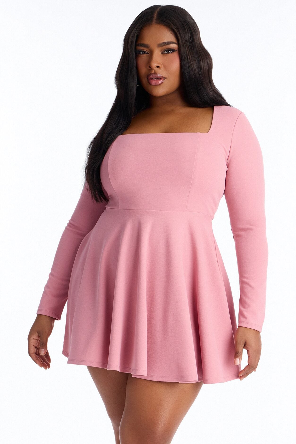 Alena Long Sleeve Mini Dress - Mauve image 5