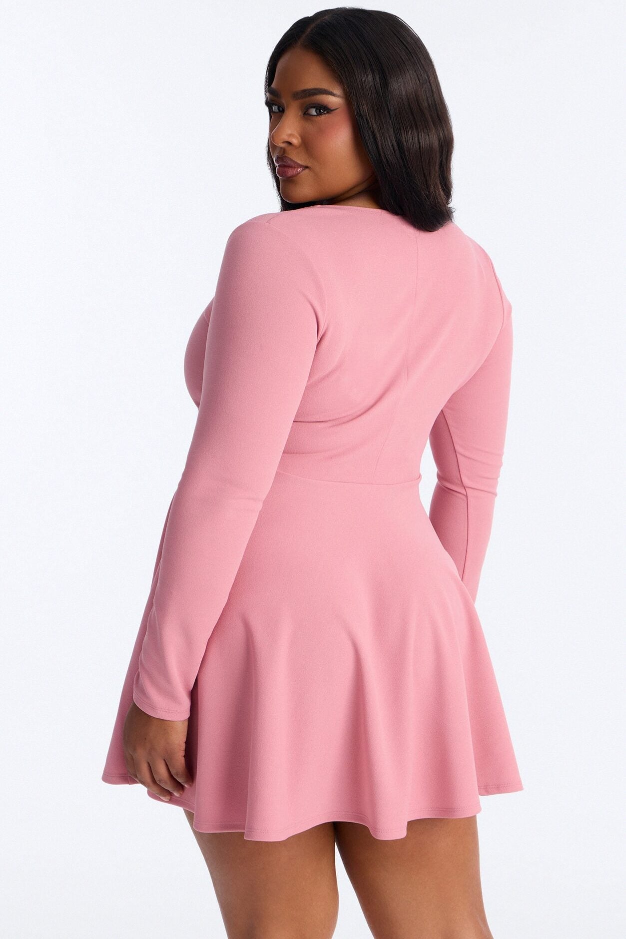 Alena Long Sleeve Mini Dress - Mauve image 7
