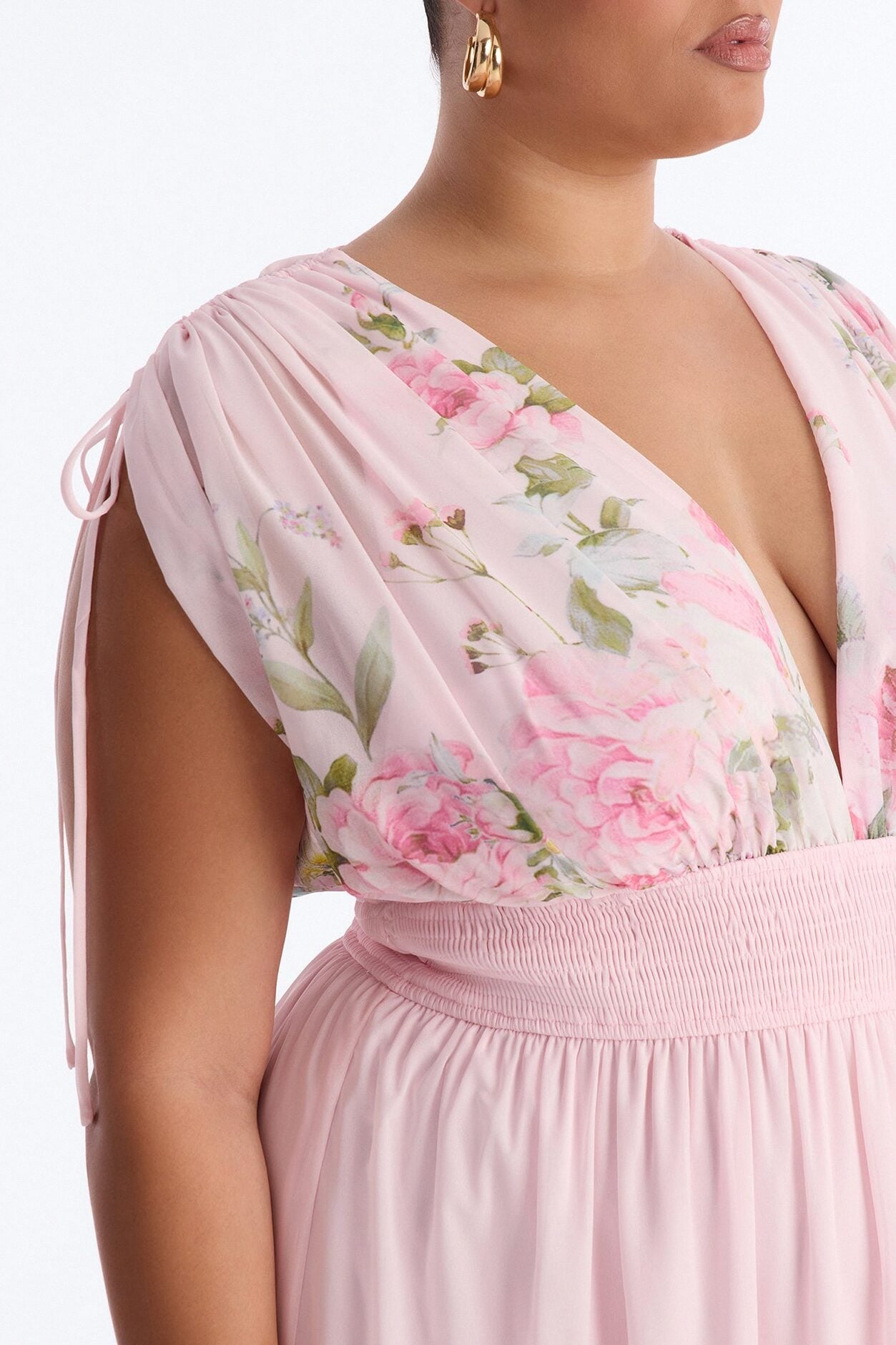 Peachy Keen Chiffon Maxi Dress - Pink/combo image 7