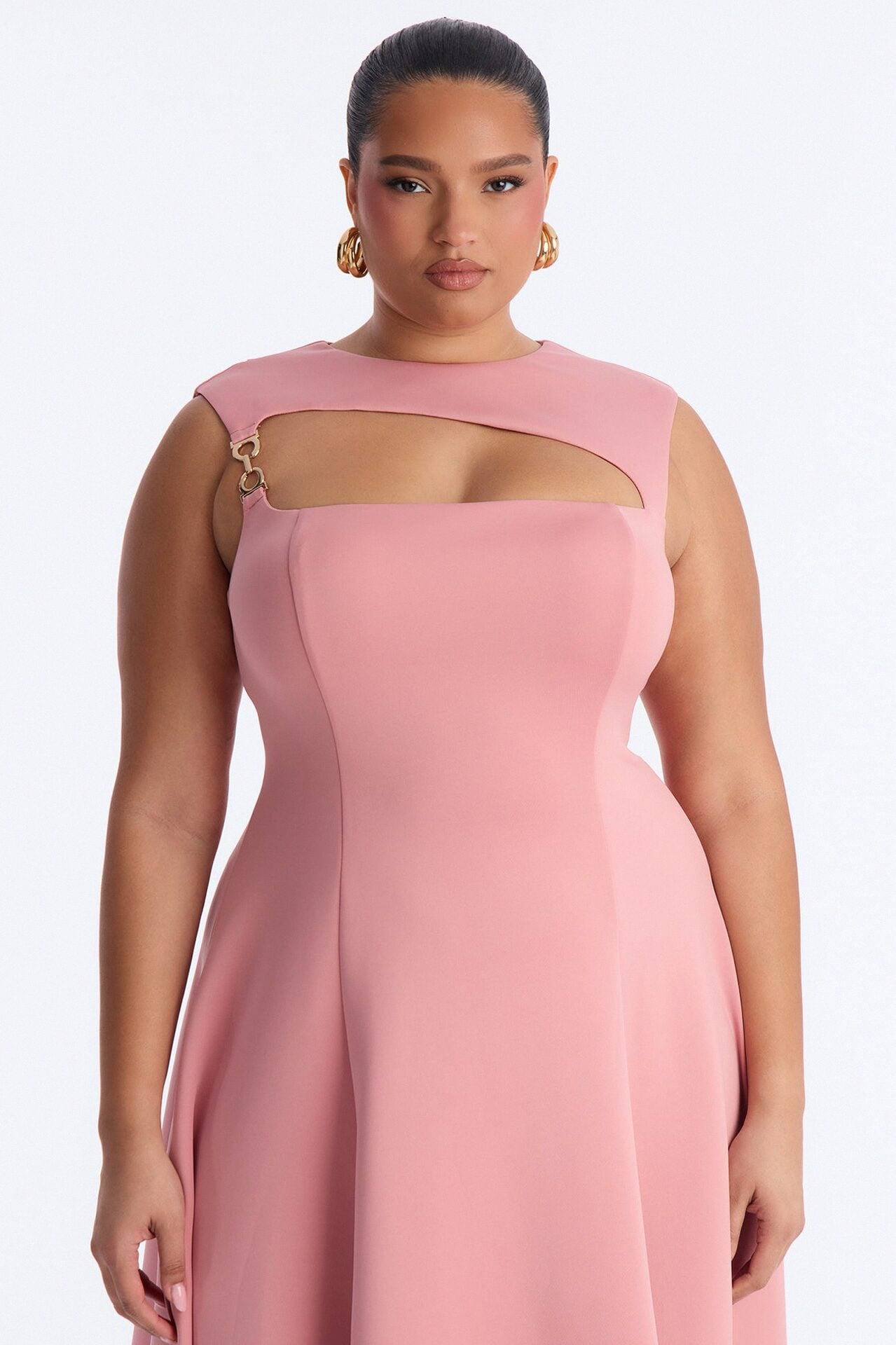 Mallie A Line Midi Dress - Mauve image 6