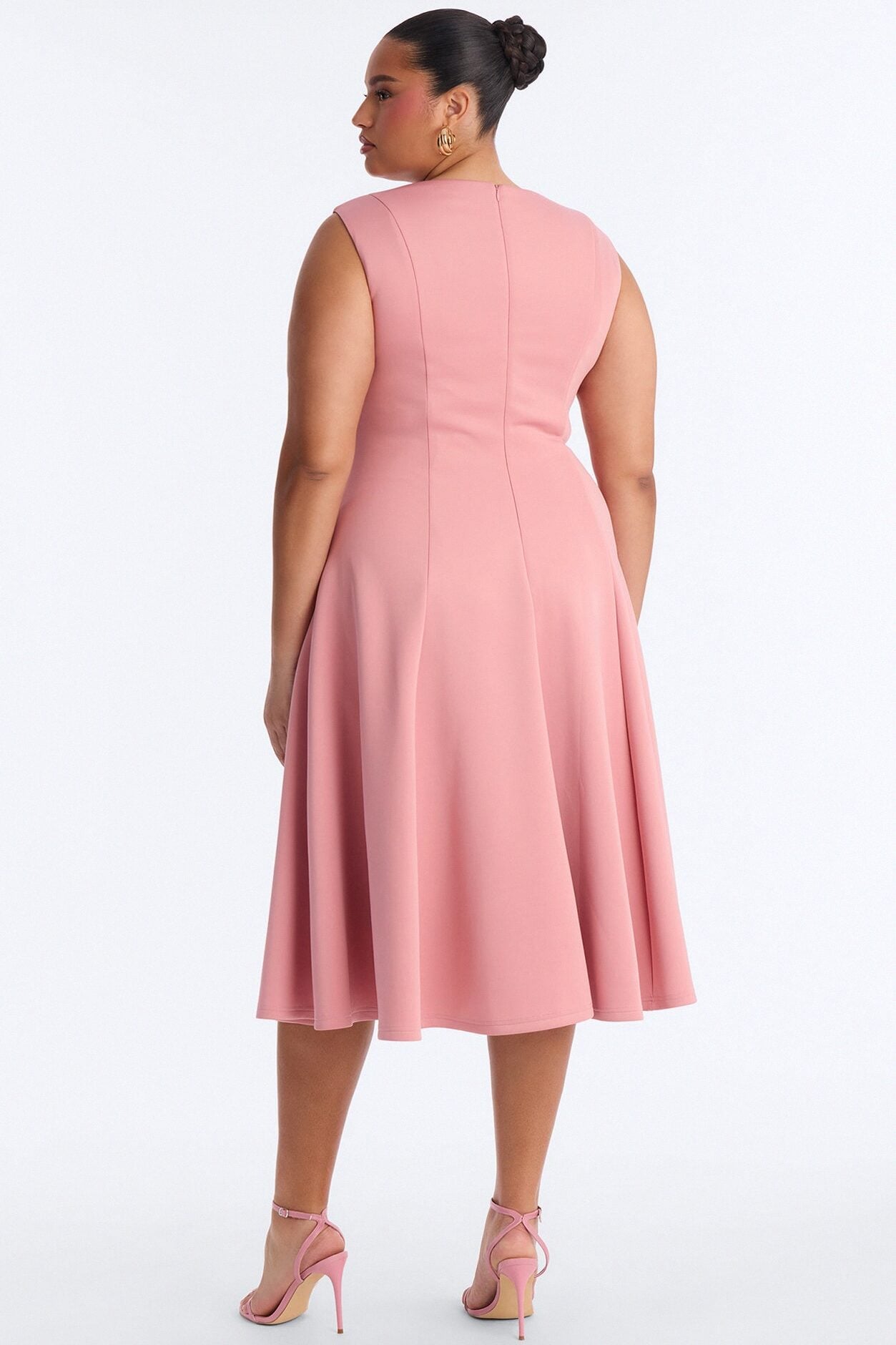 Mallie A Line Midi Dress - Mauve image 7