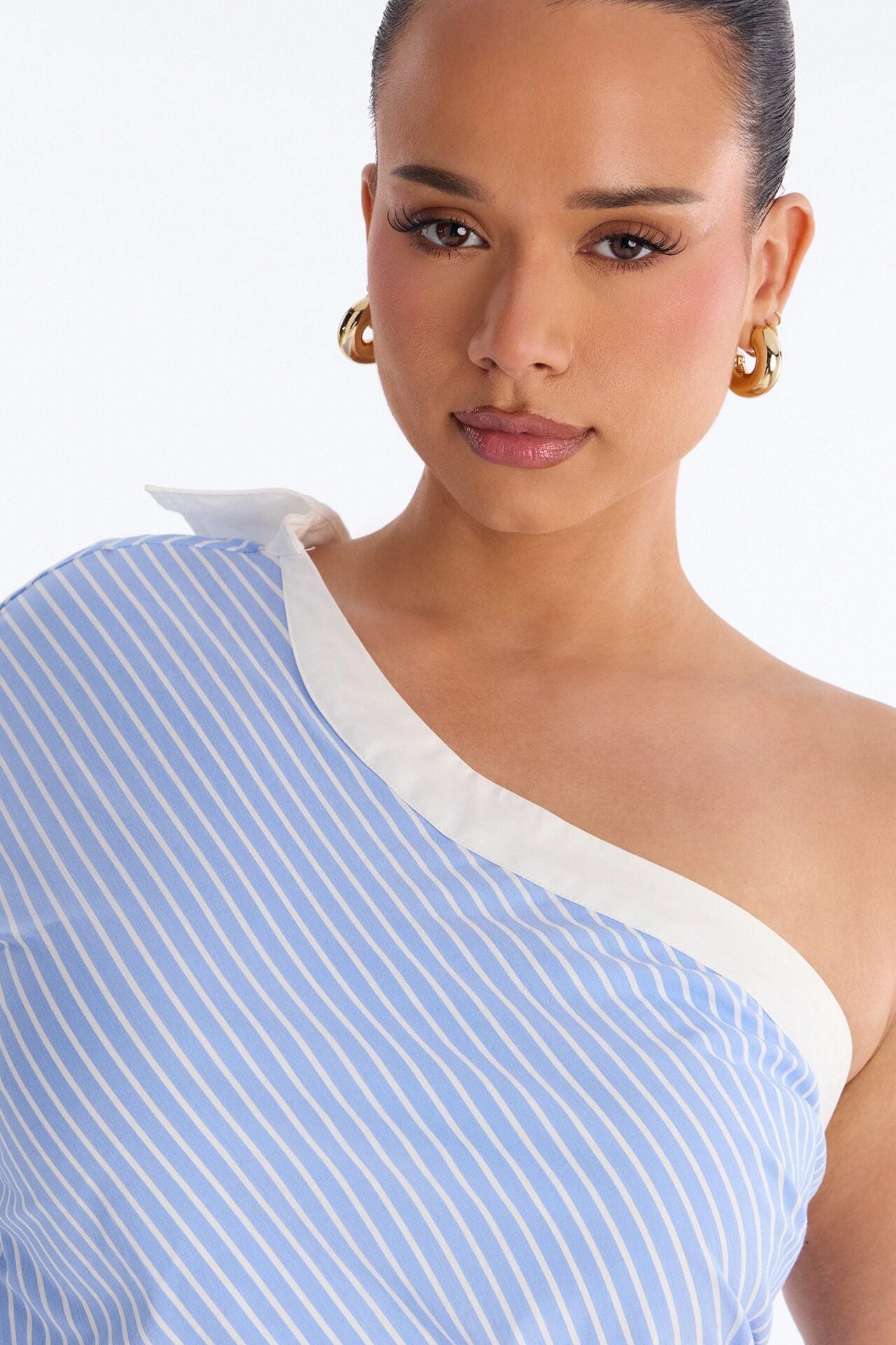 Sasha Pinstripe Romper - Blue image 6