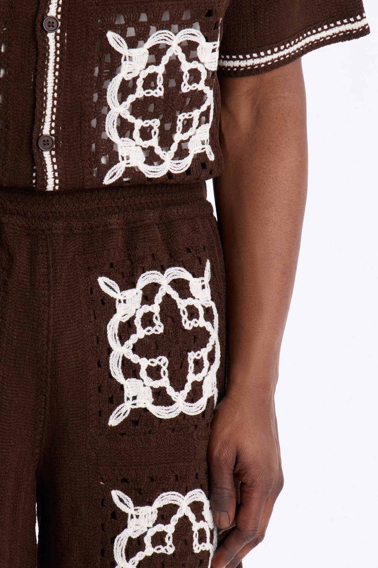 Relaxed Lido Isle Crochet Short - Brown image 4