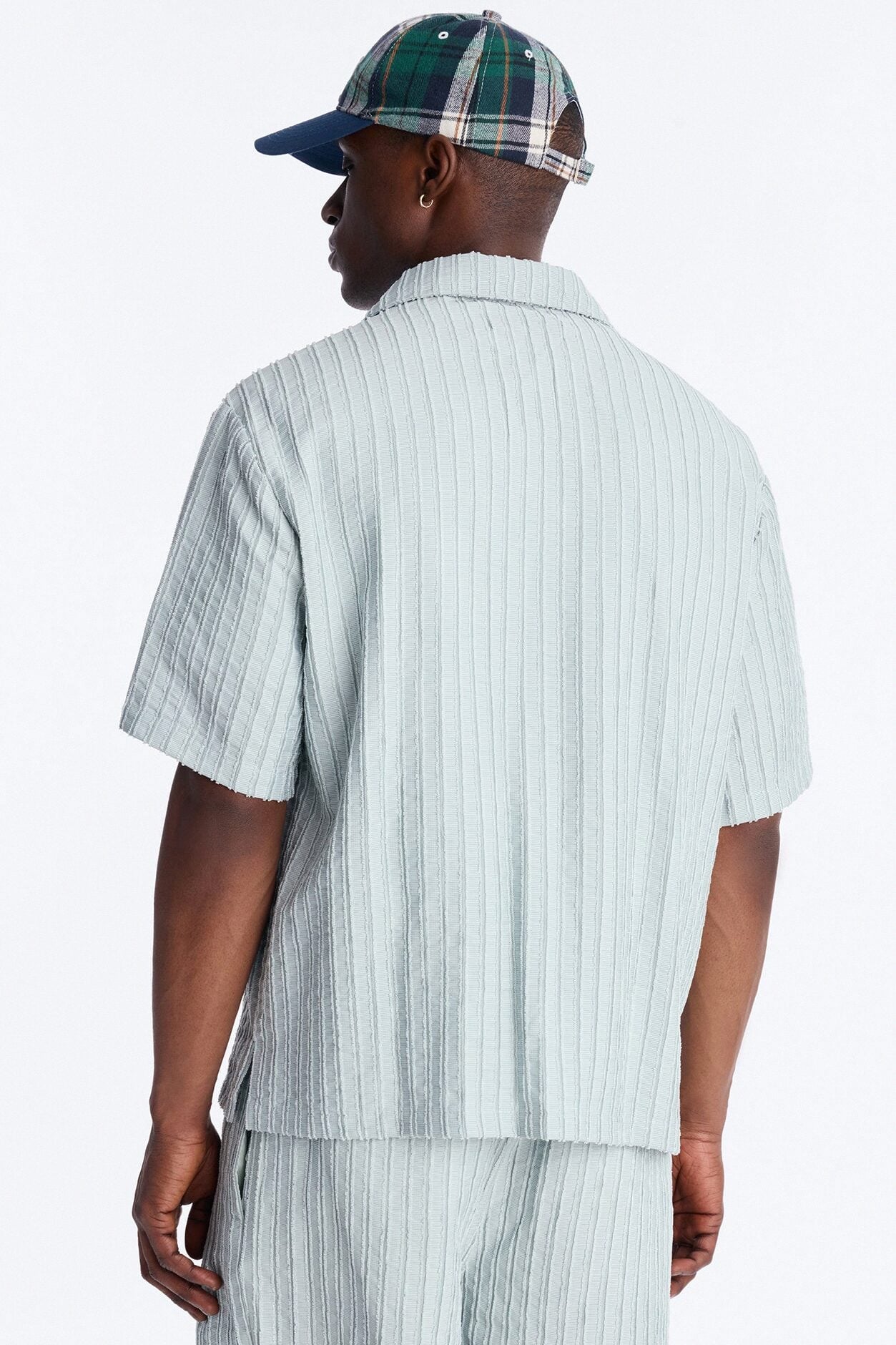Relaxed Aegean Pleat Cuban Collar Button Up - Sage image 4