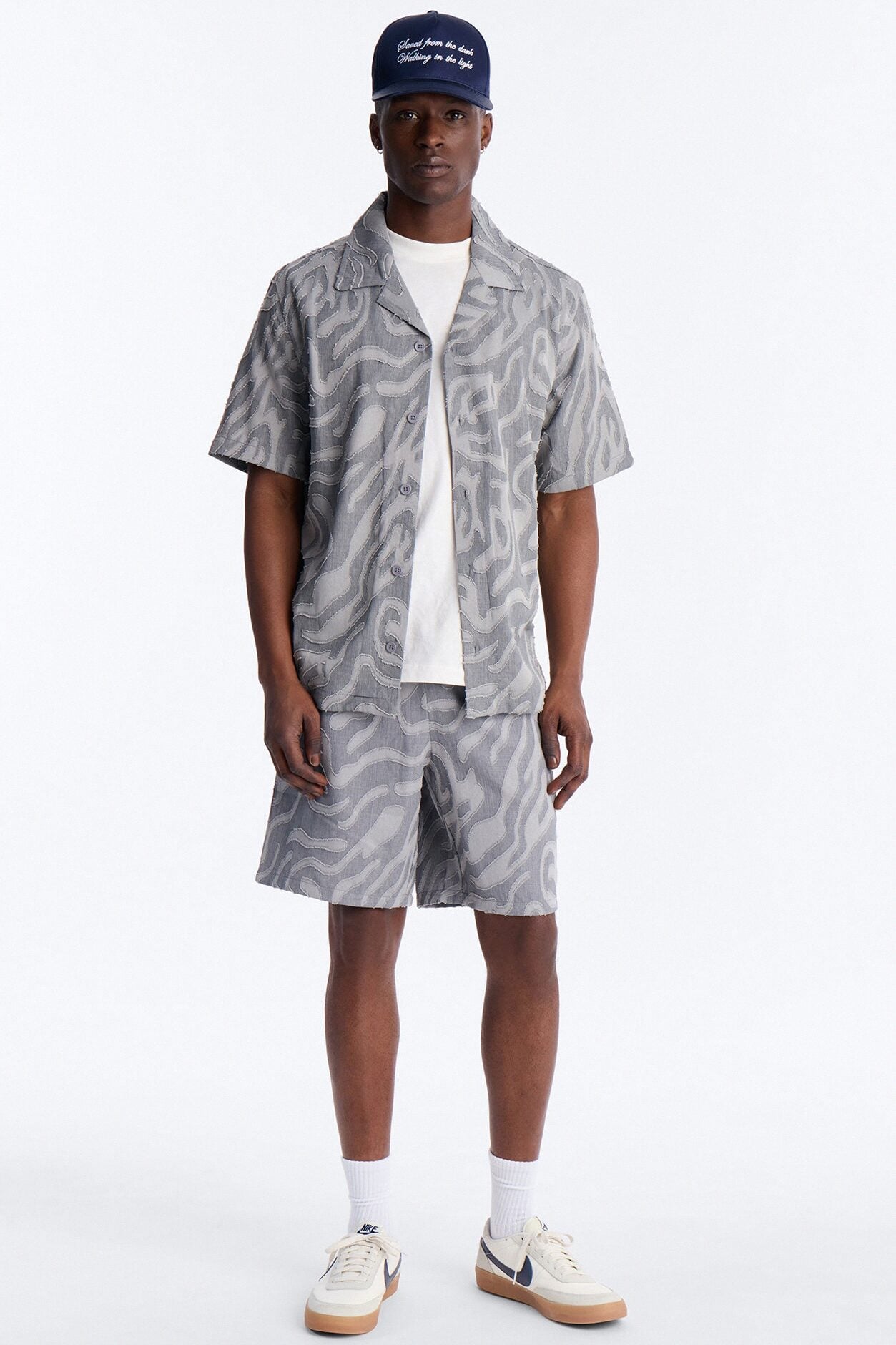 Midnight Wave Cuban Button Up Shirt - Grey image 2