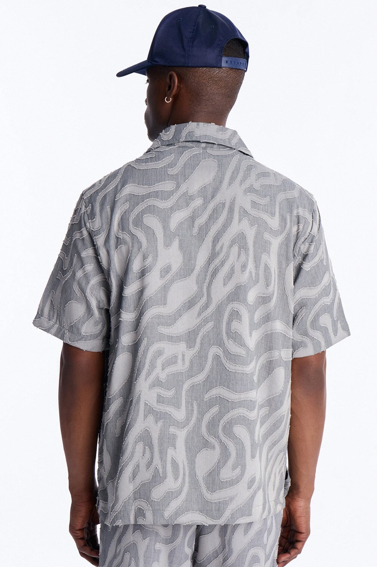 Midnight Wave Cuban Button Up Shirt - Grey image 4