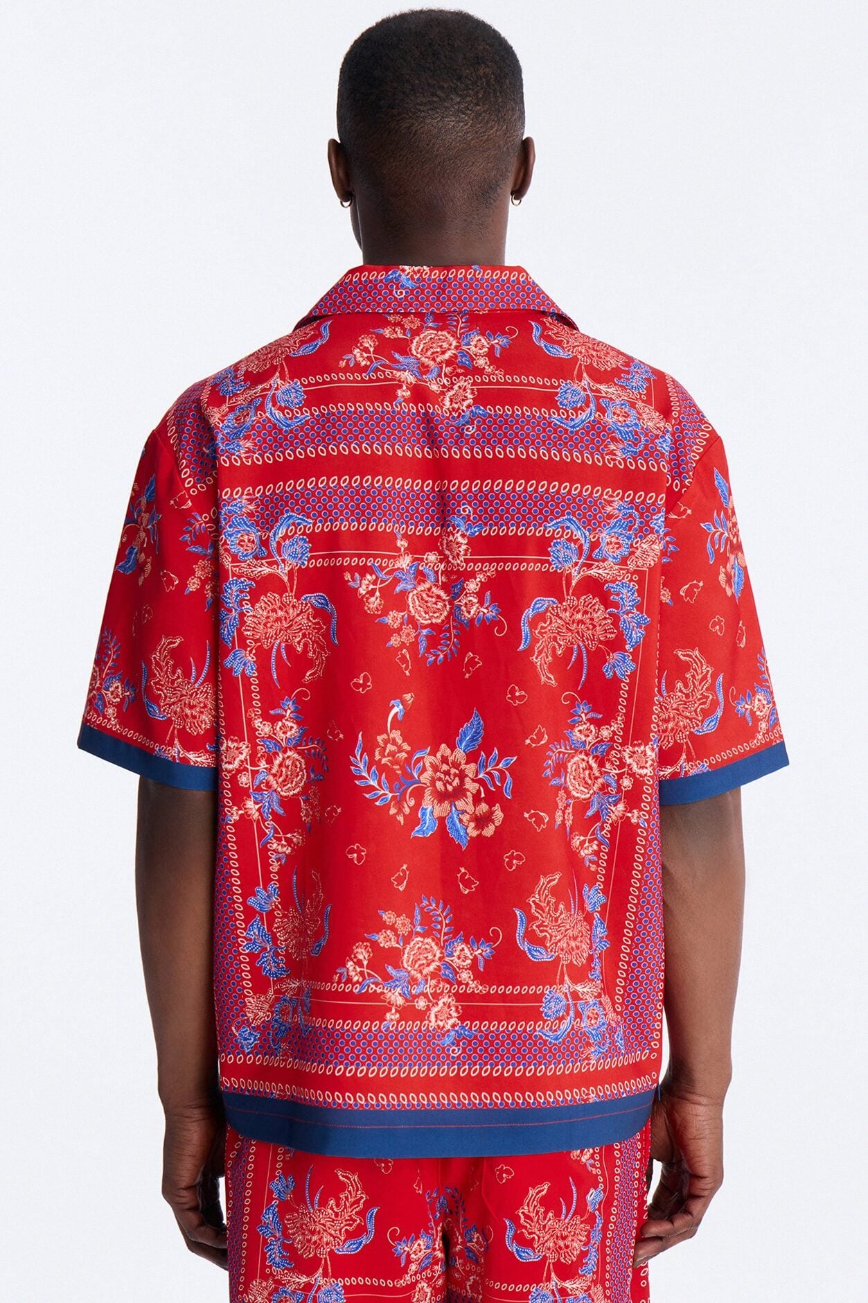 Relaxed Mirage Bloom Cuban Collar Button Shirt - Red image 4
