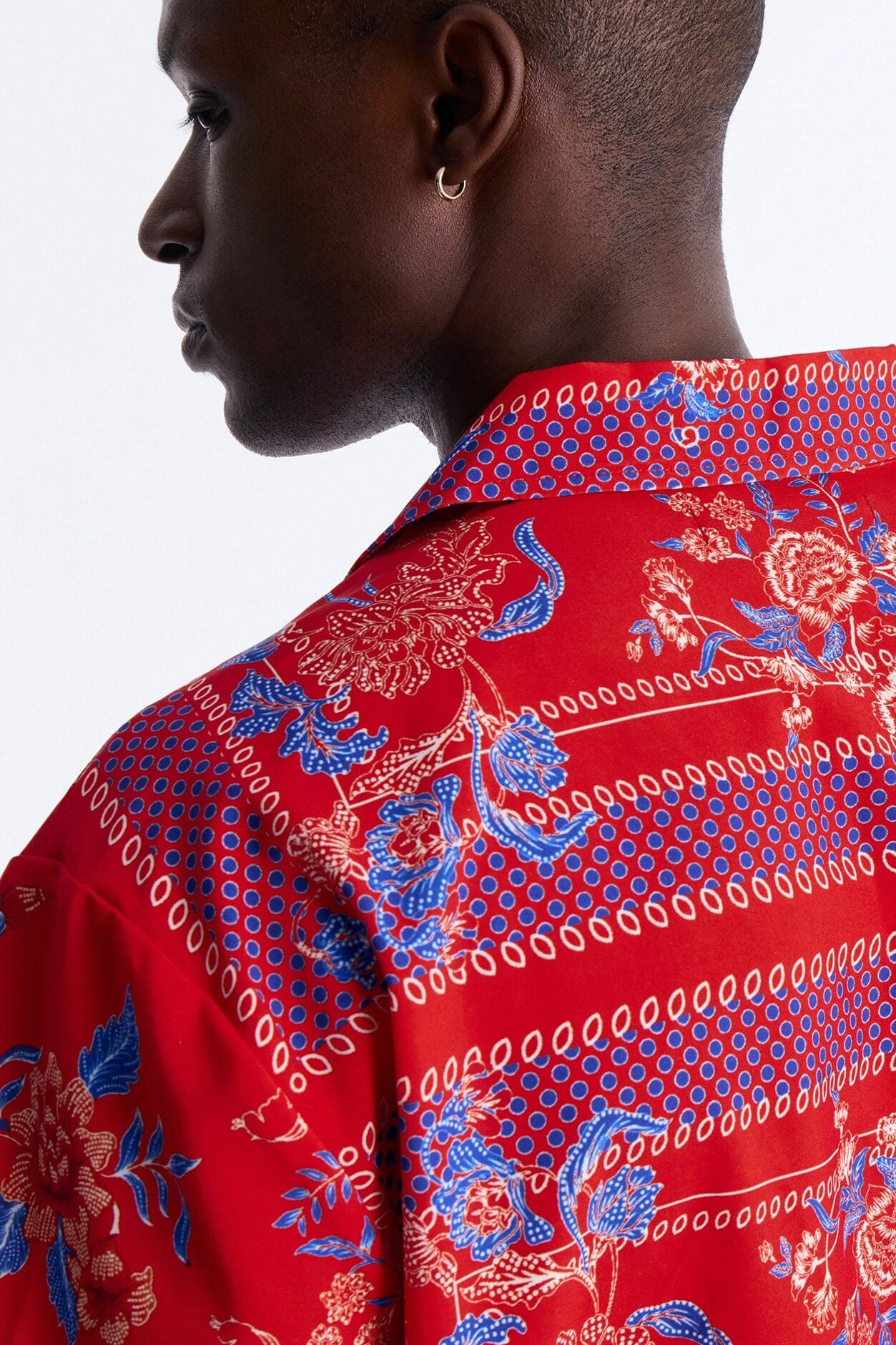 Relaxed Mirage Bloom Cuban Collar Button Shirt - Red image 3