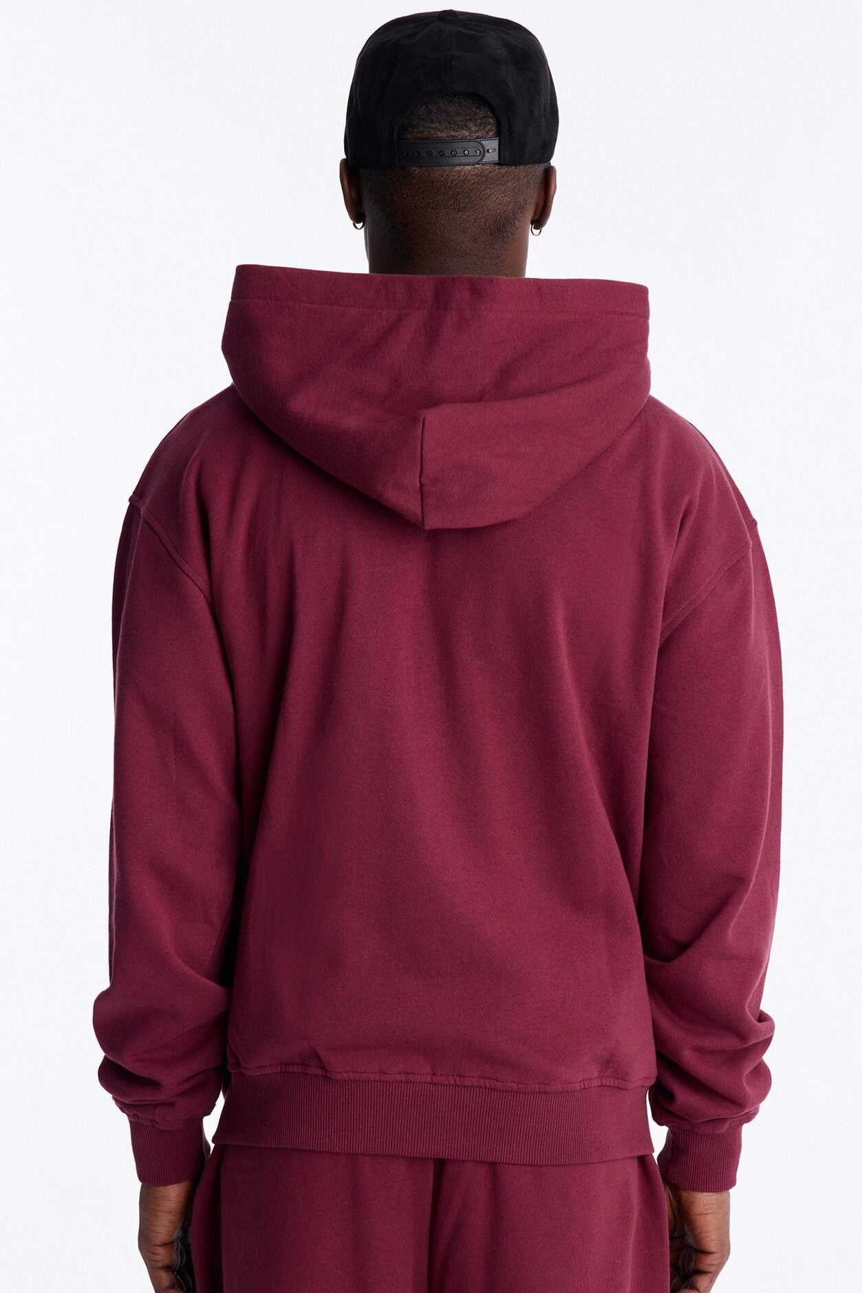 Cross Patch Zip Hoodie - Burgundy image 5