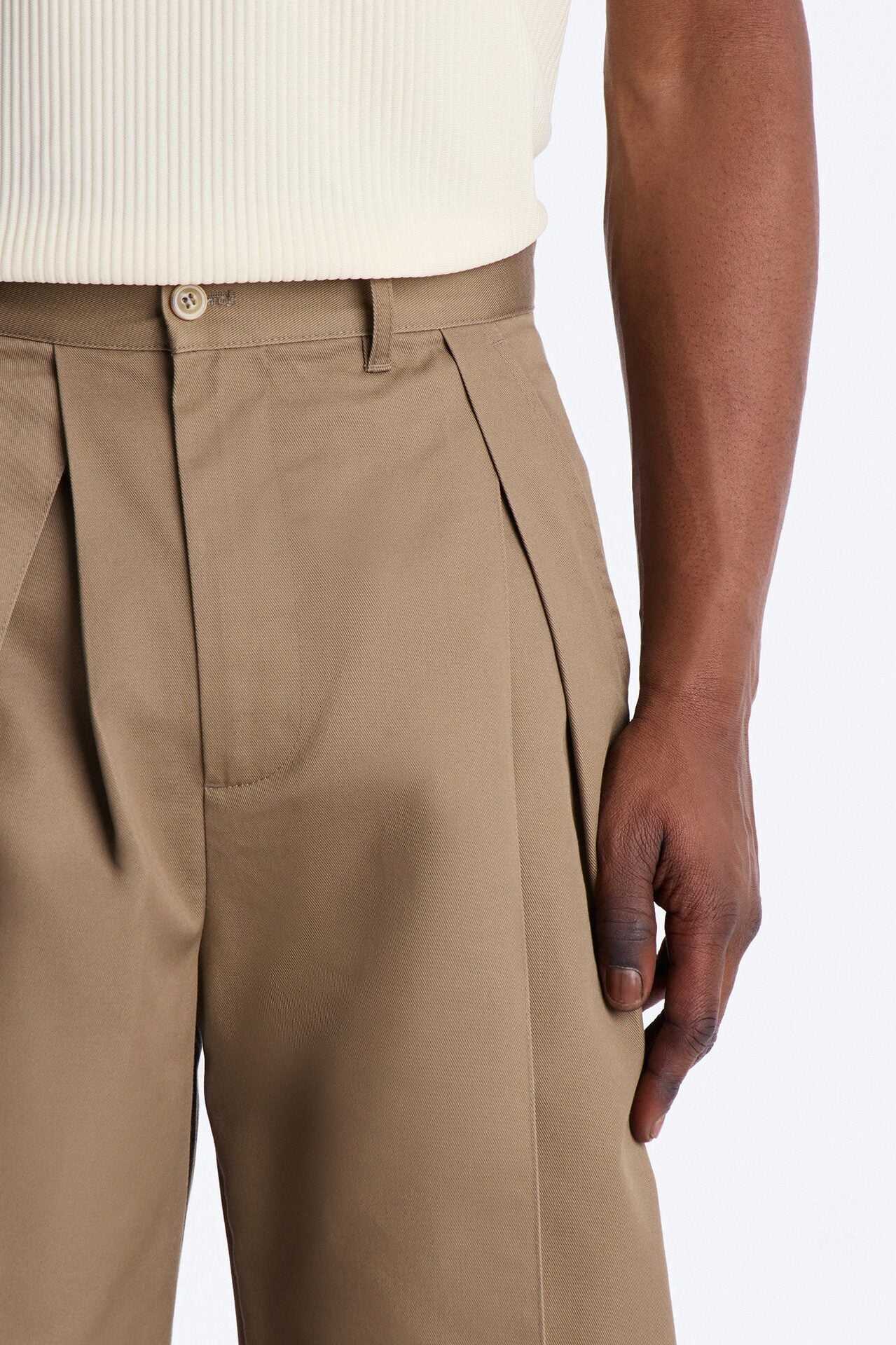 Wide Leg Doheny Abstract Blade Trouser - Tan image 3