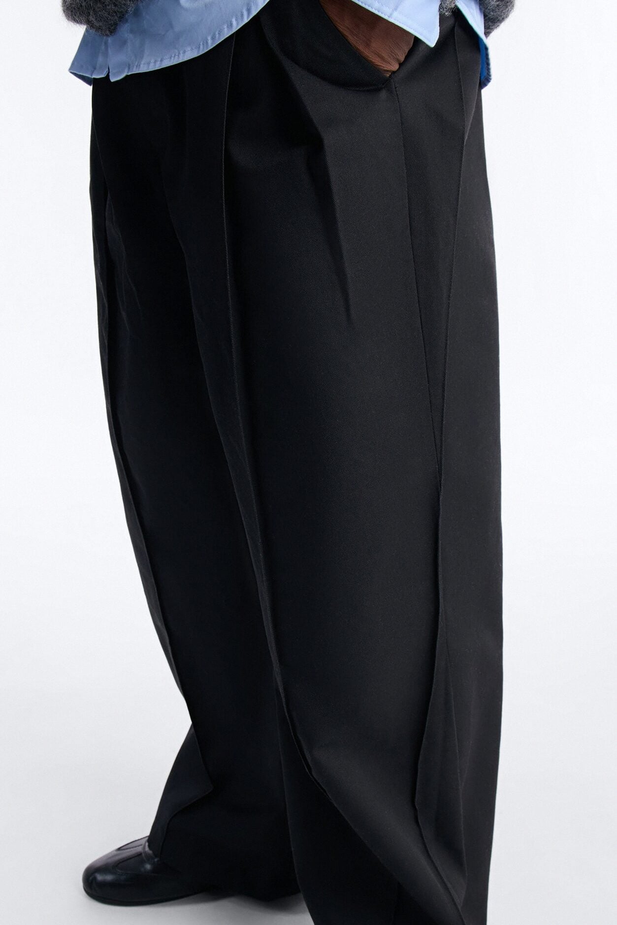 Wide Leg Doheny Abstract Blade Trouser - Black image 4