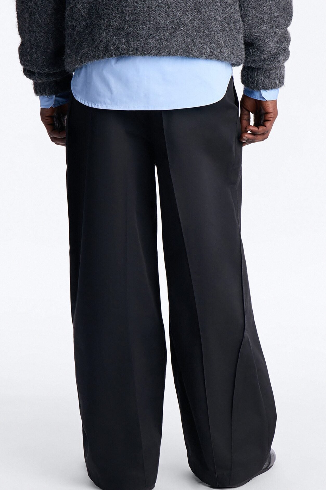 Wide Leg Doheny Abstract Blade Trouser - Black image 5