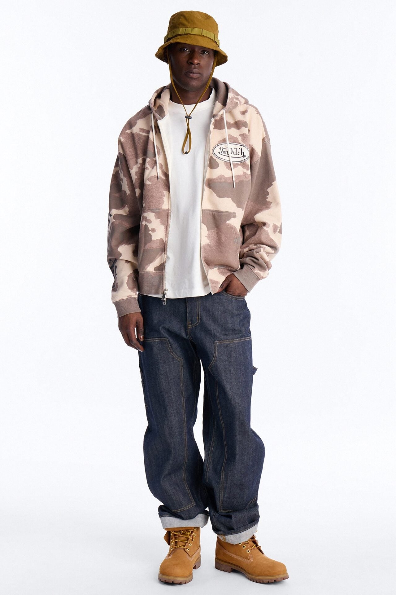 Von Dutch Western Cow Hide Zip Up Hoodie - Brown image 2