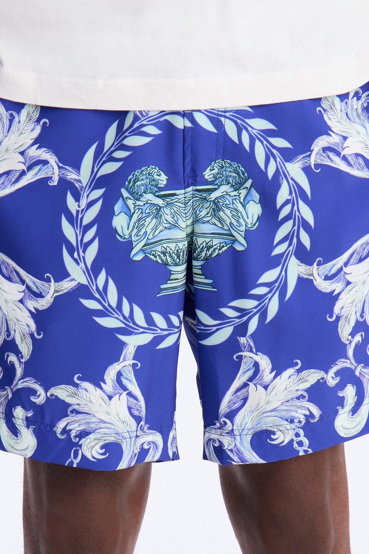 Interlinked Chain Baroque Swim Trunk 7″ - Blue image 3