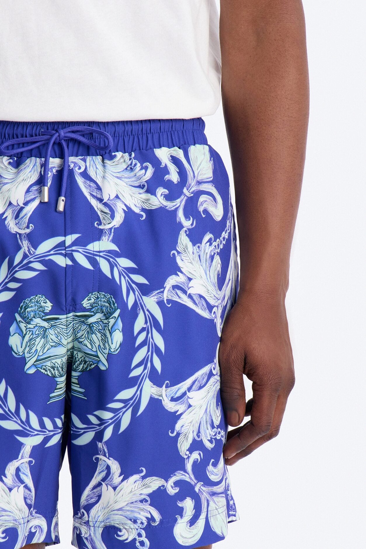Interlinked Chain Baroque Swim Trunk 7″ - Blue image 4