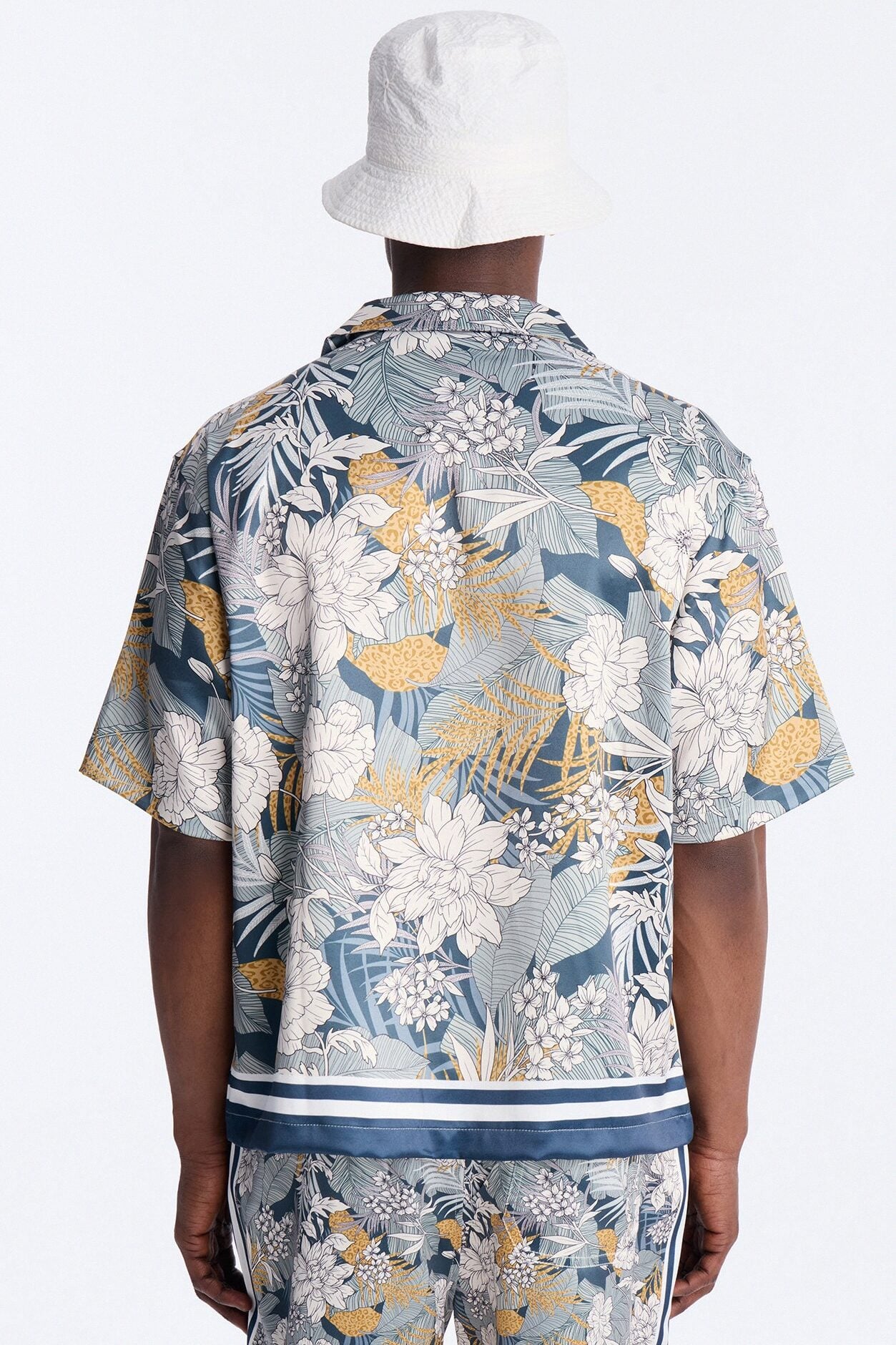 Relaxed Palm Vista Cuban Button Up Shirt - Blue image 4