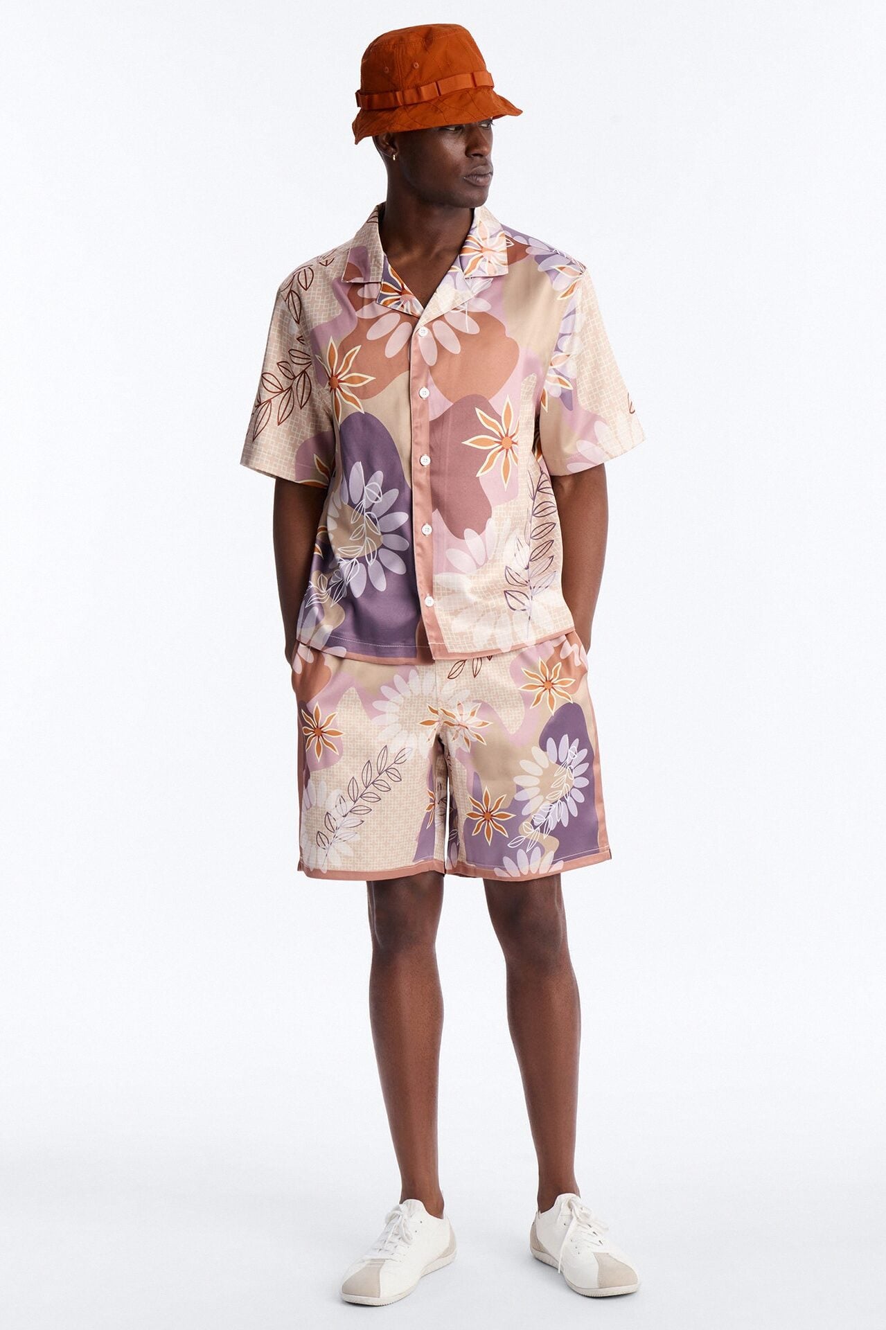 Relaxed Palm Bloom Cuban Button Up Shirt - Pink image 2