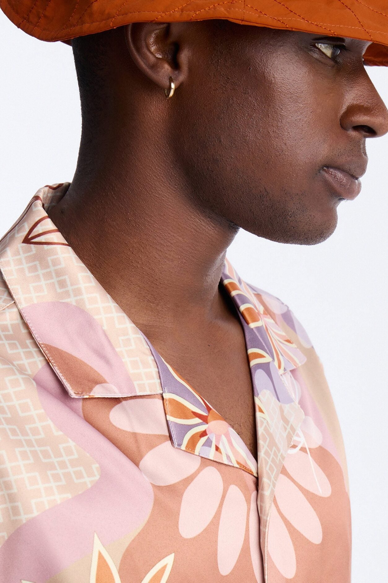 Relaxed Palm Bloom Cuban Button Up Shirt - Pink image 3