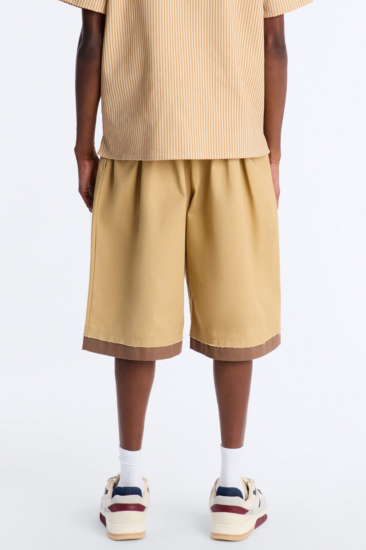 Baggy Pleated Milano Short - Tan image 4