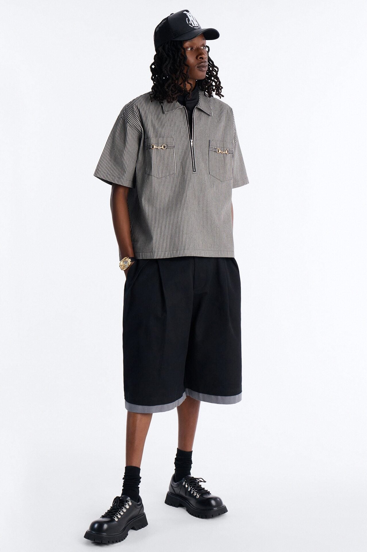 Boxy Tokyo Drift Zip Up - Black image 2
