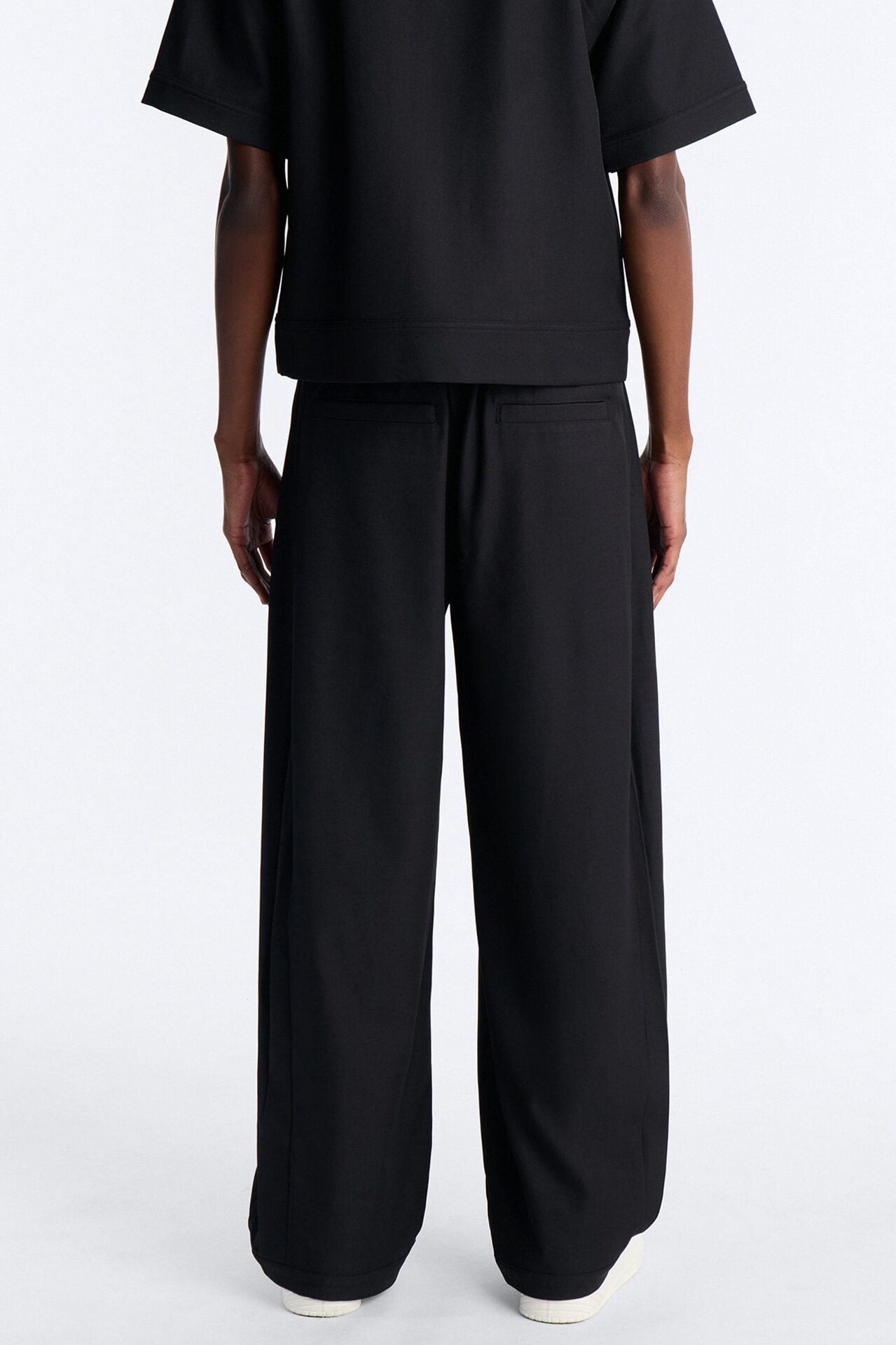 Baggy Side Pleated Panel Trouser - Black image 4