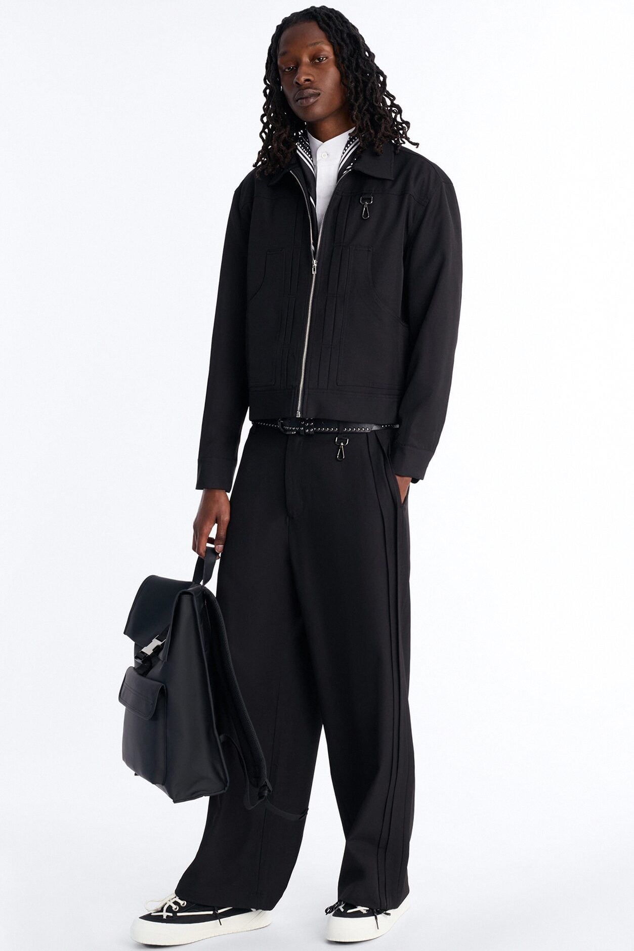 Relaxed Vertical Sync Zip Jacket - Black image 2