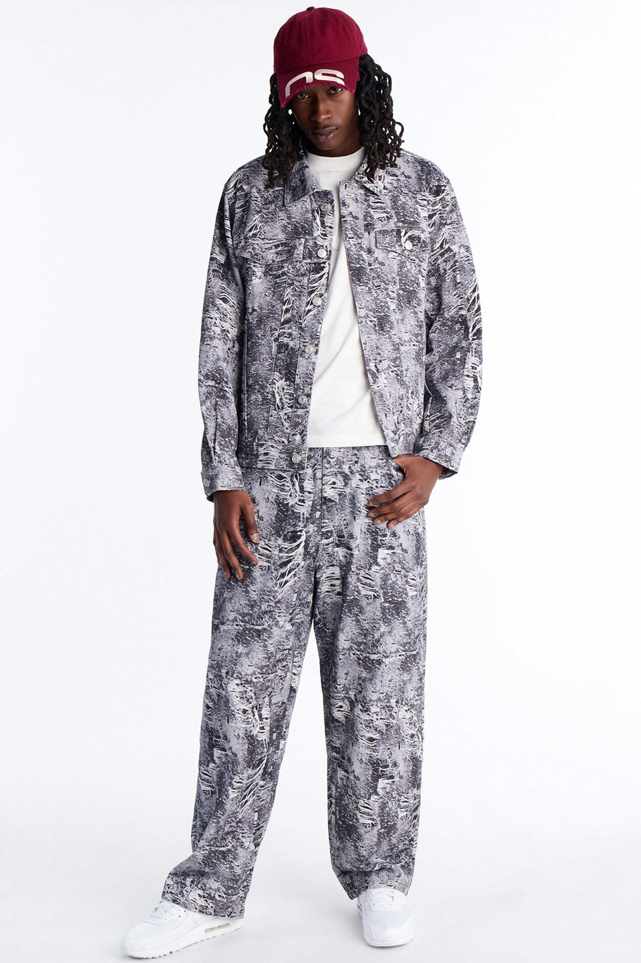 Ghost Distressed Printed Denim Jacket - Black image 2