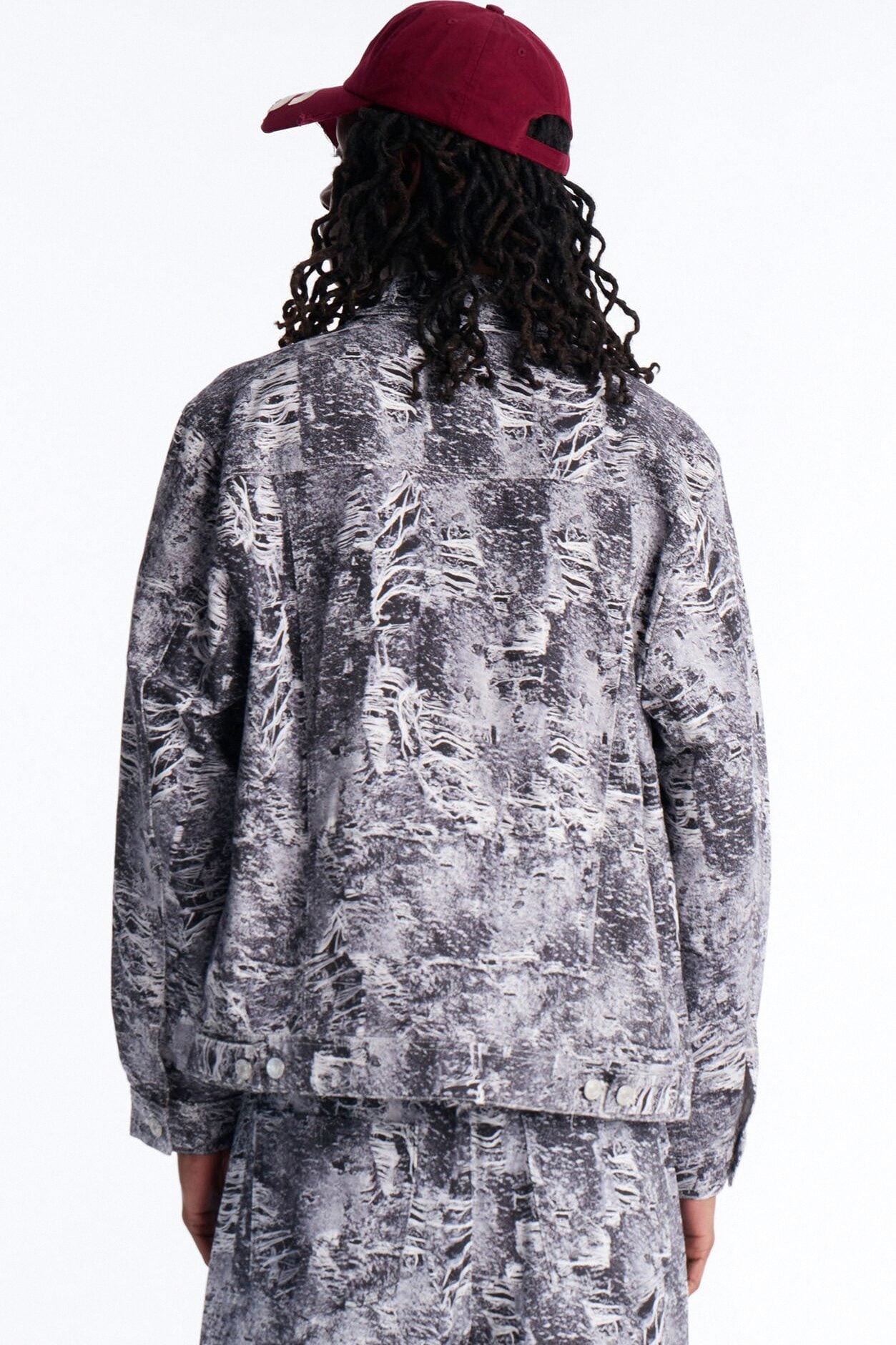 Ghost Distressed Printed Denim Jacket - Black image 4