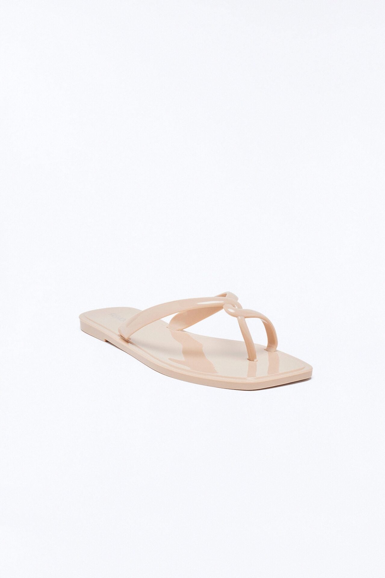 Joane Toe Ring Jelly Flip Flops - Nude image 2