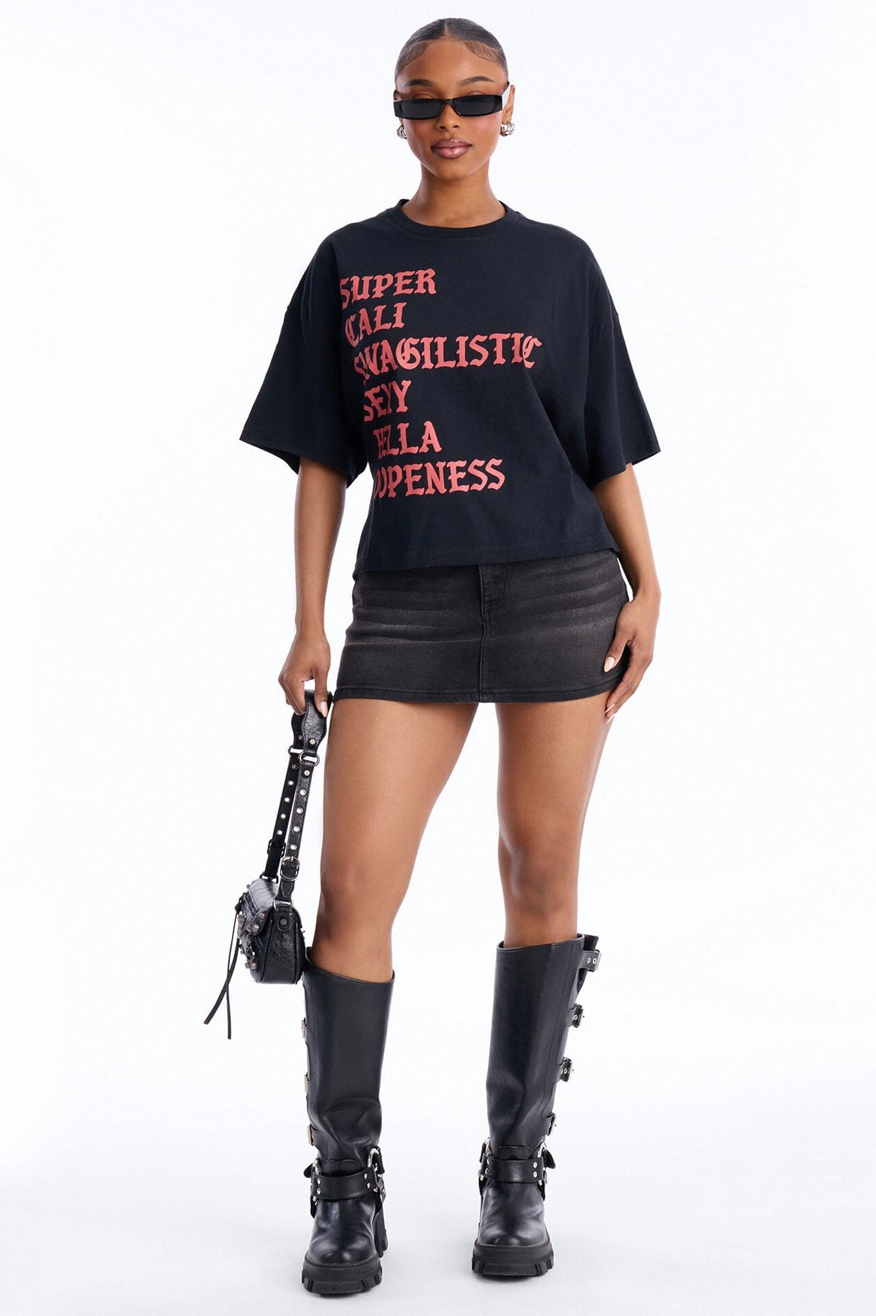 Super Cali Swagilistic Backless Tee - Black image 2