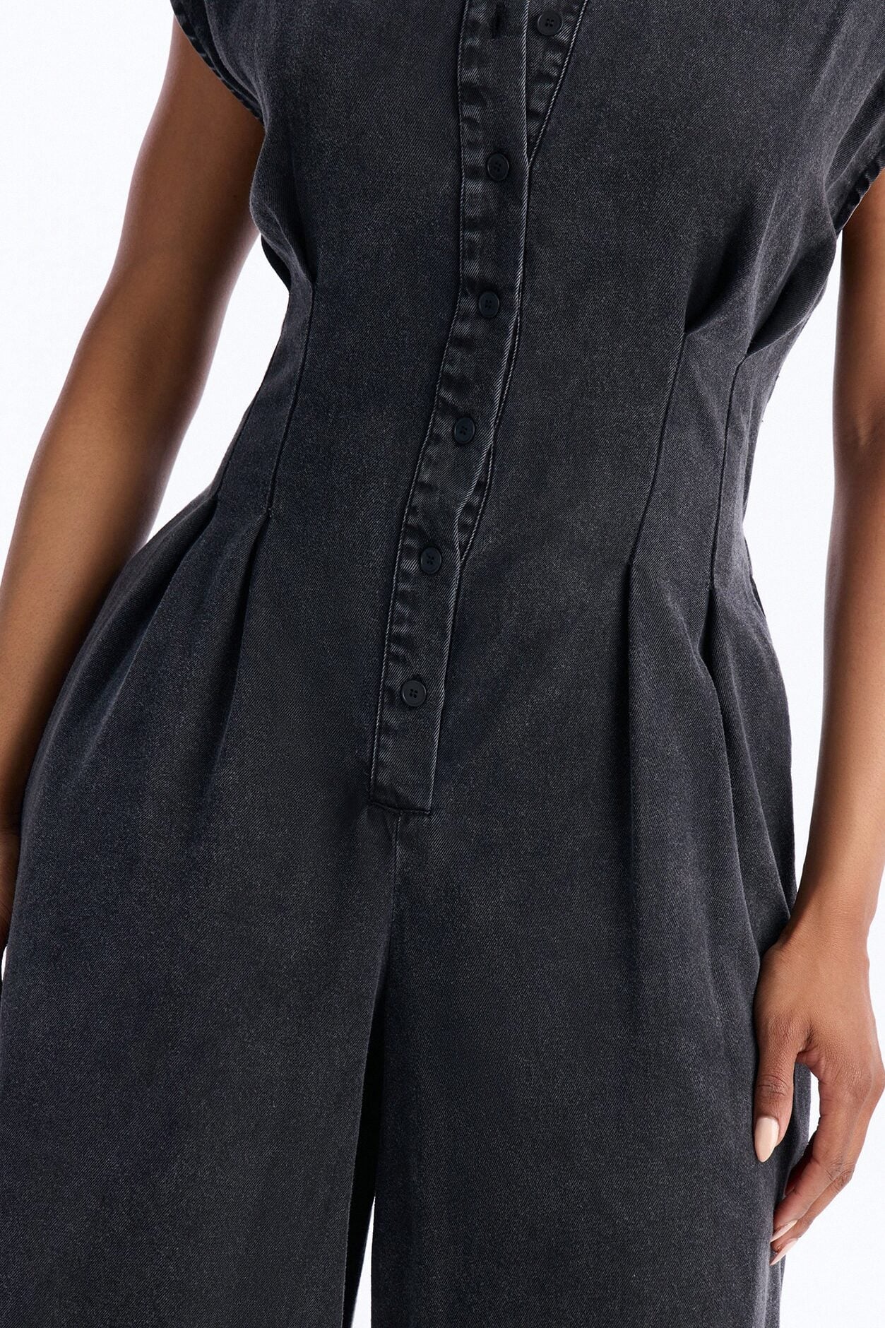 Astrid Chambray Jumpsuit - Black Wash image 3