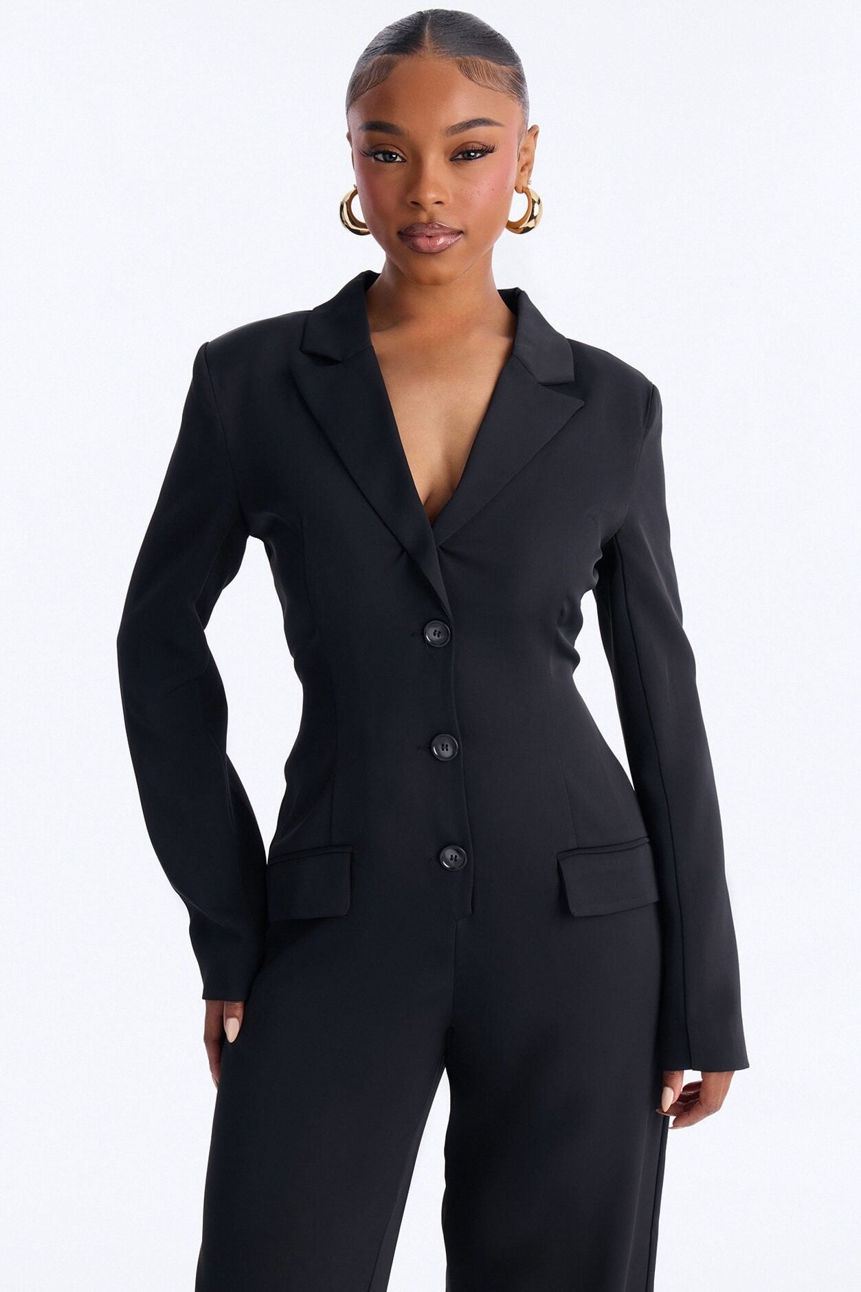 Office Hours Wide Leg Jumpsuit - Black image 2