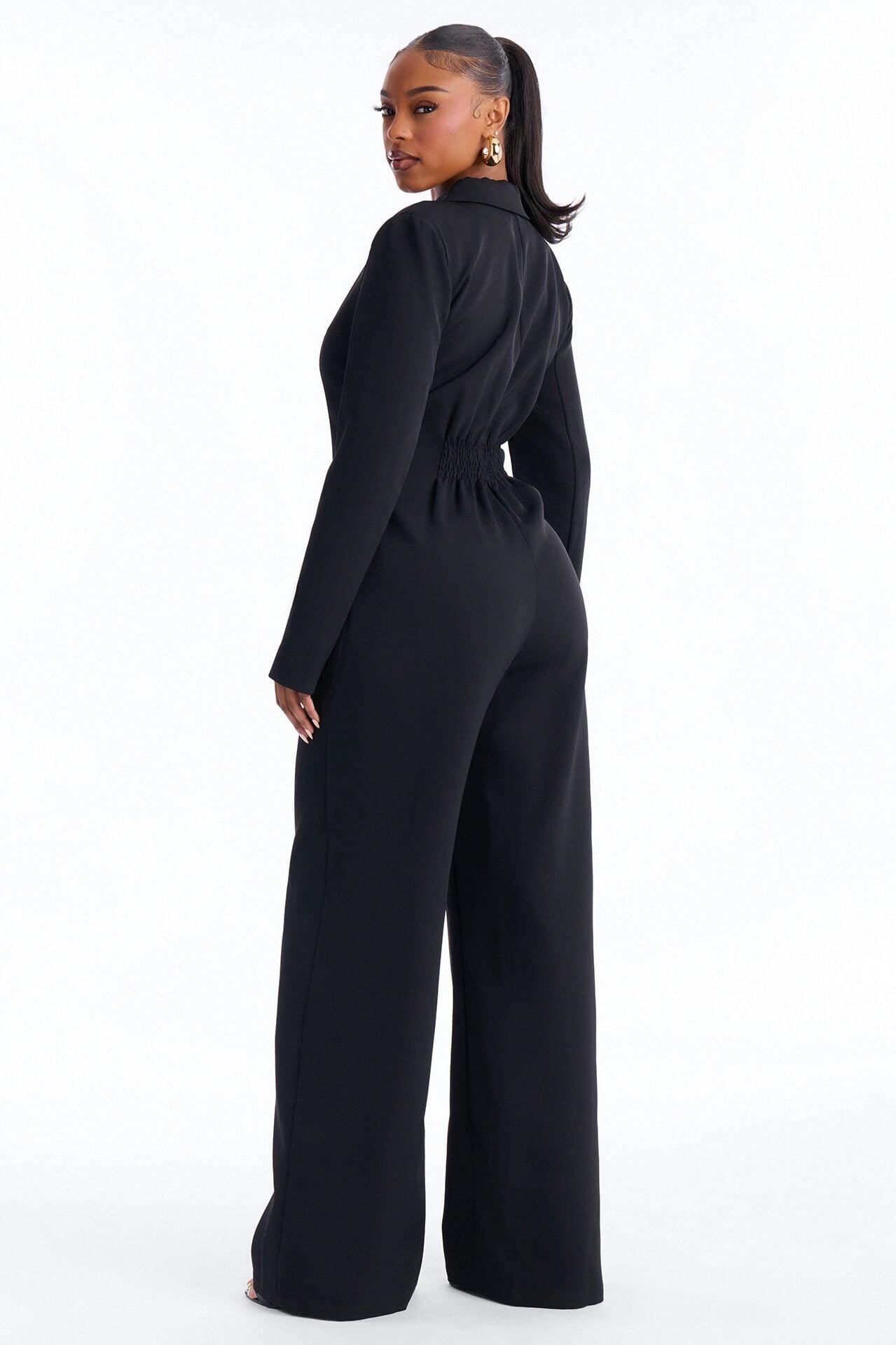 Office Hours Wide Leg Jumpsuit - Black image 3