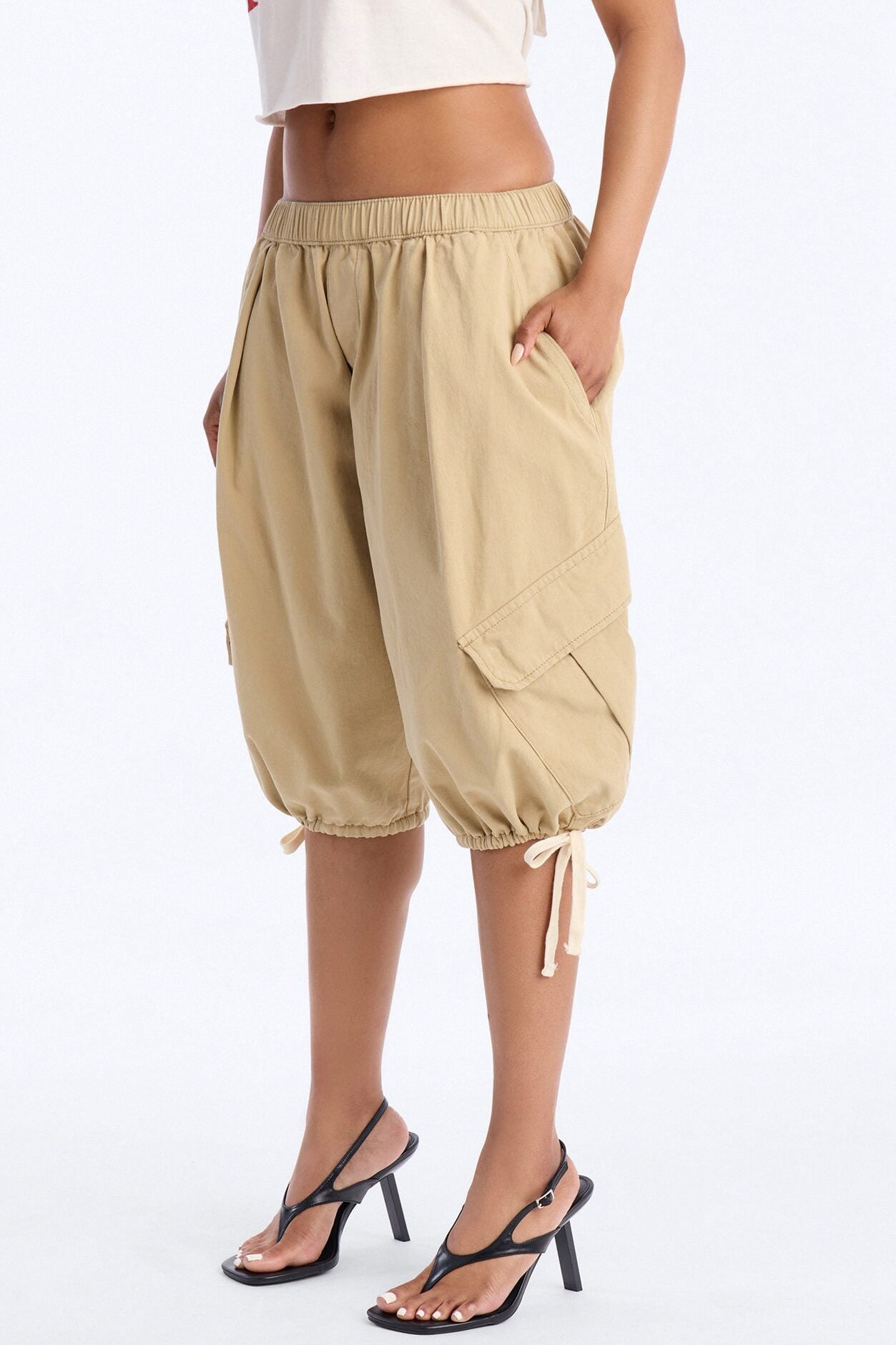 Carter Twill Cargo Bubble Hem Bermuda Short - Khaki image 2