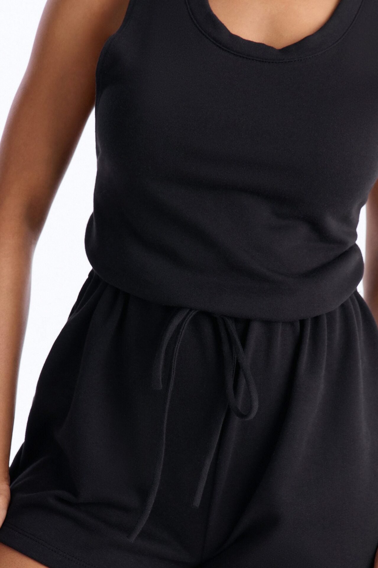 Weekend Chill French Terry Romper - Black image 3