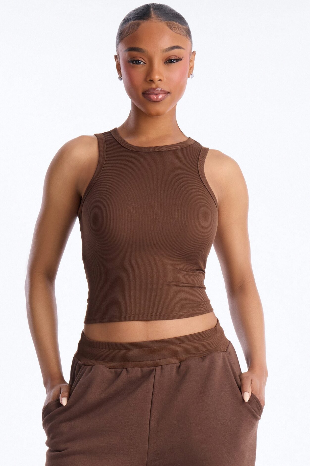 Valencia French Terry Pant Set - Brown image 2