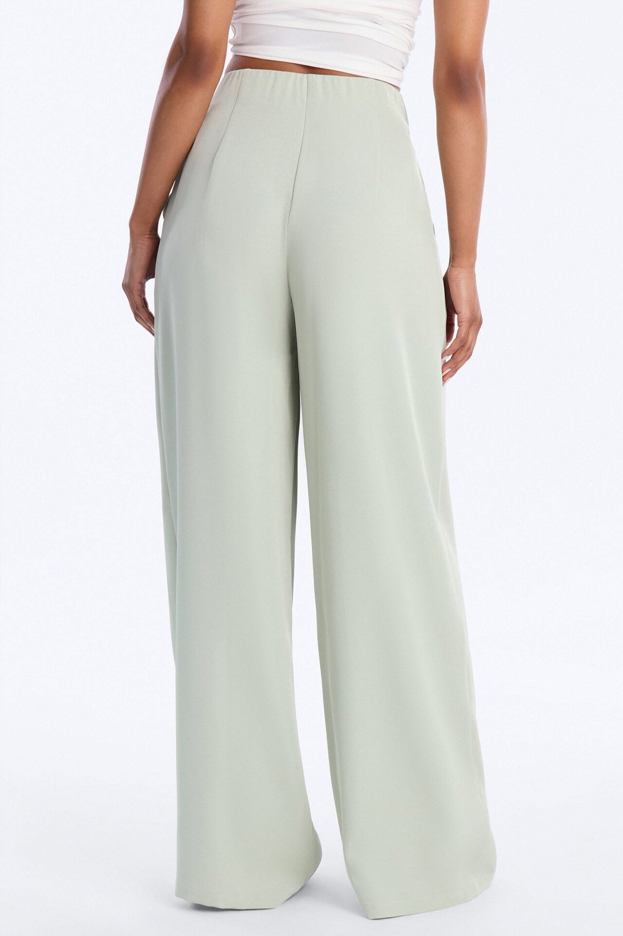 Valeria Pleated High Rise Wide Leg Pant 33″ - Sage image 4