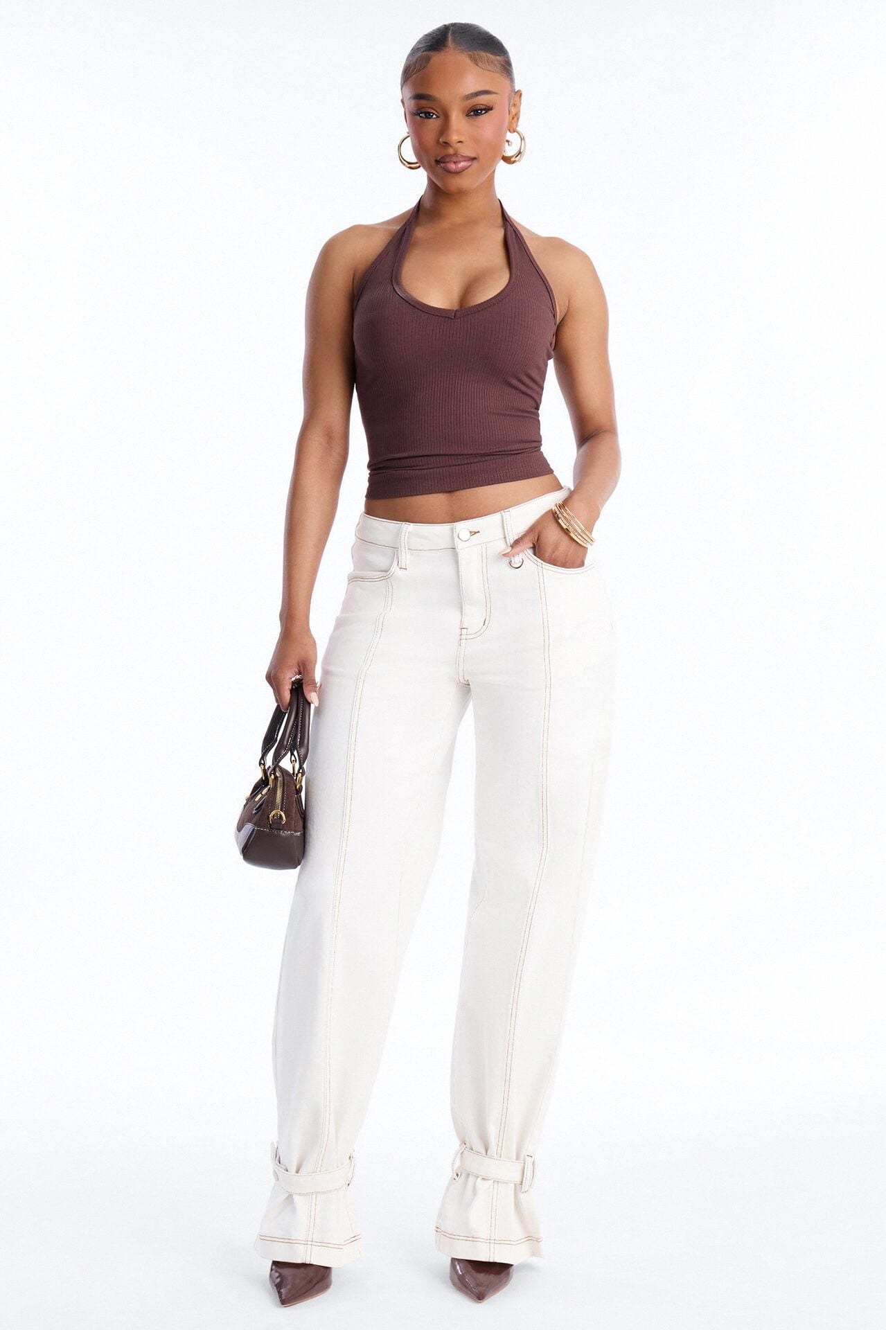 On The Brightside Stretch Straight Leg Jeans - White image 2