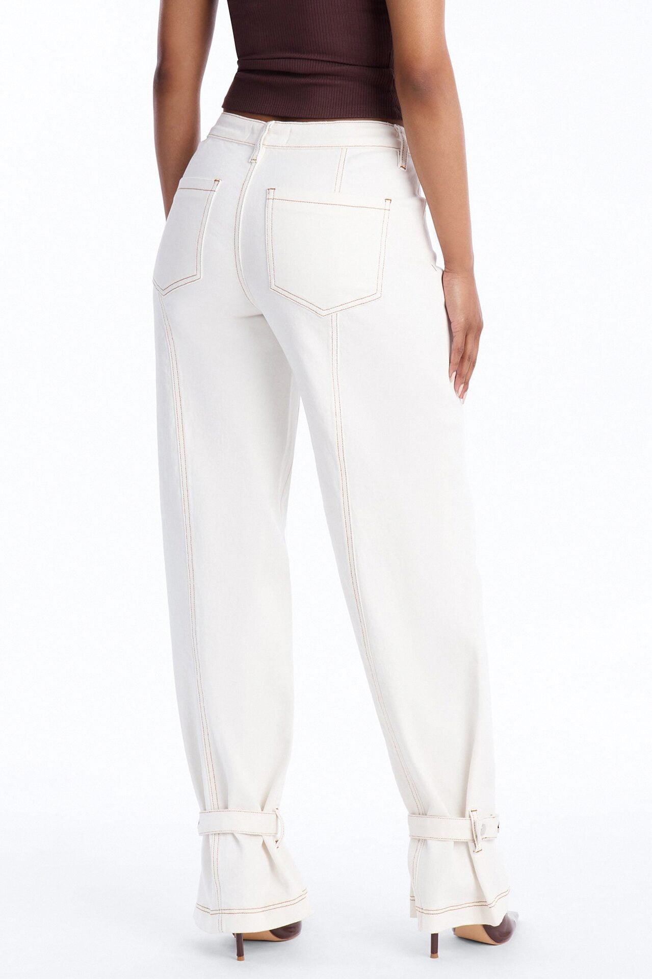 On The Brightside Stretch Straight Leg Jeans - White image 4